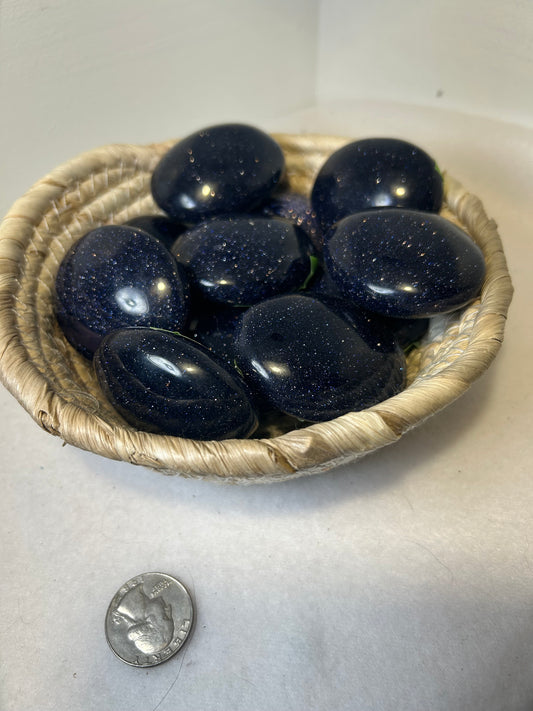 BLUE SANDSTONE PALM STONE- motivation, calm, healing