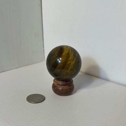 TIGERS EYE SPHERE-courage, strength, protection