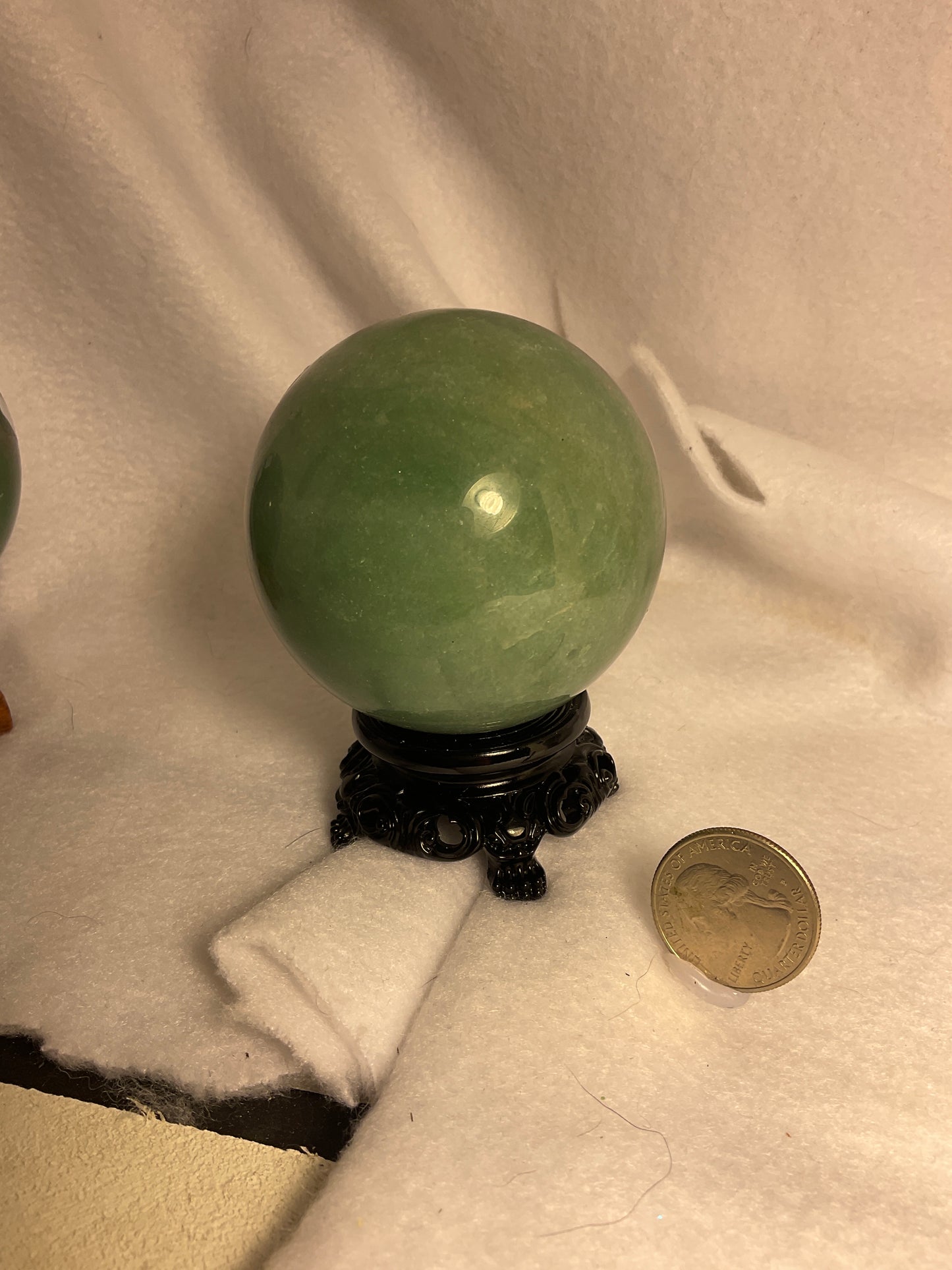 GREEN AVENTURINE SPHERE-prosperity, luck, emotional healing