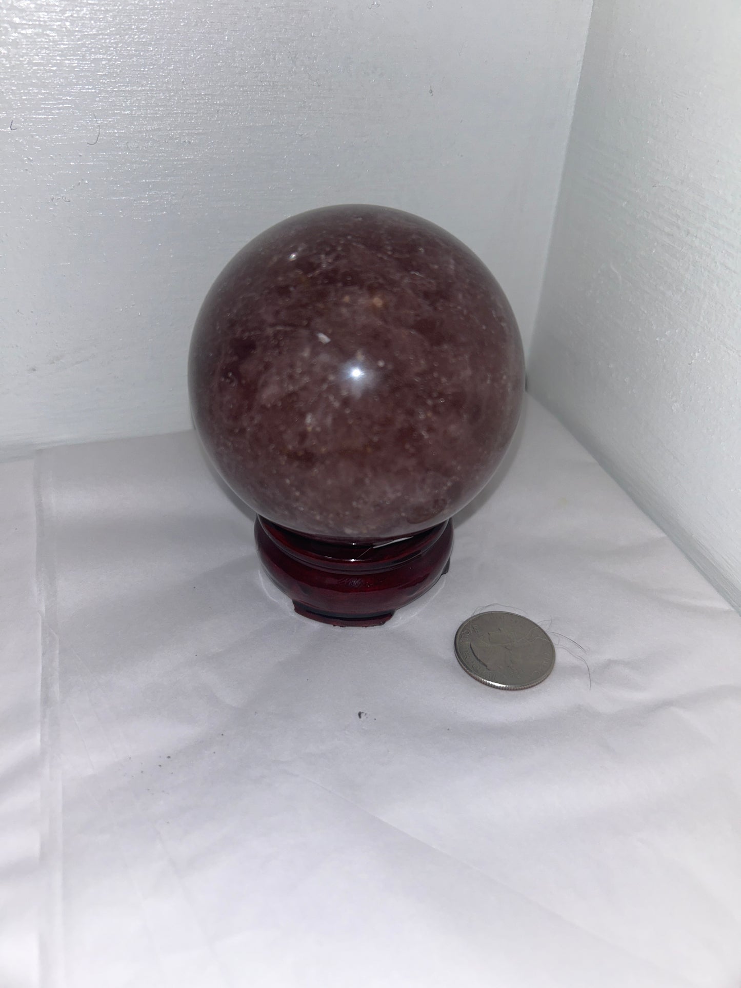 STRAWBERRY QUARTZ SPHERE-passion, compassion, emotional healing