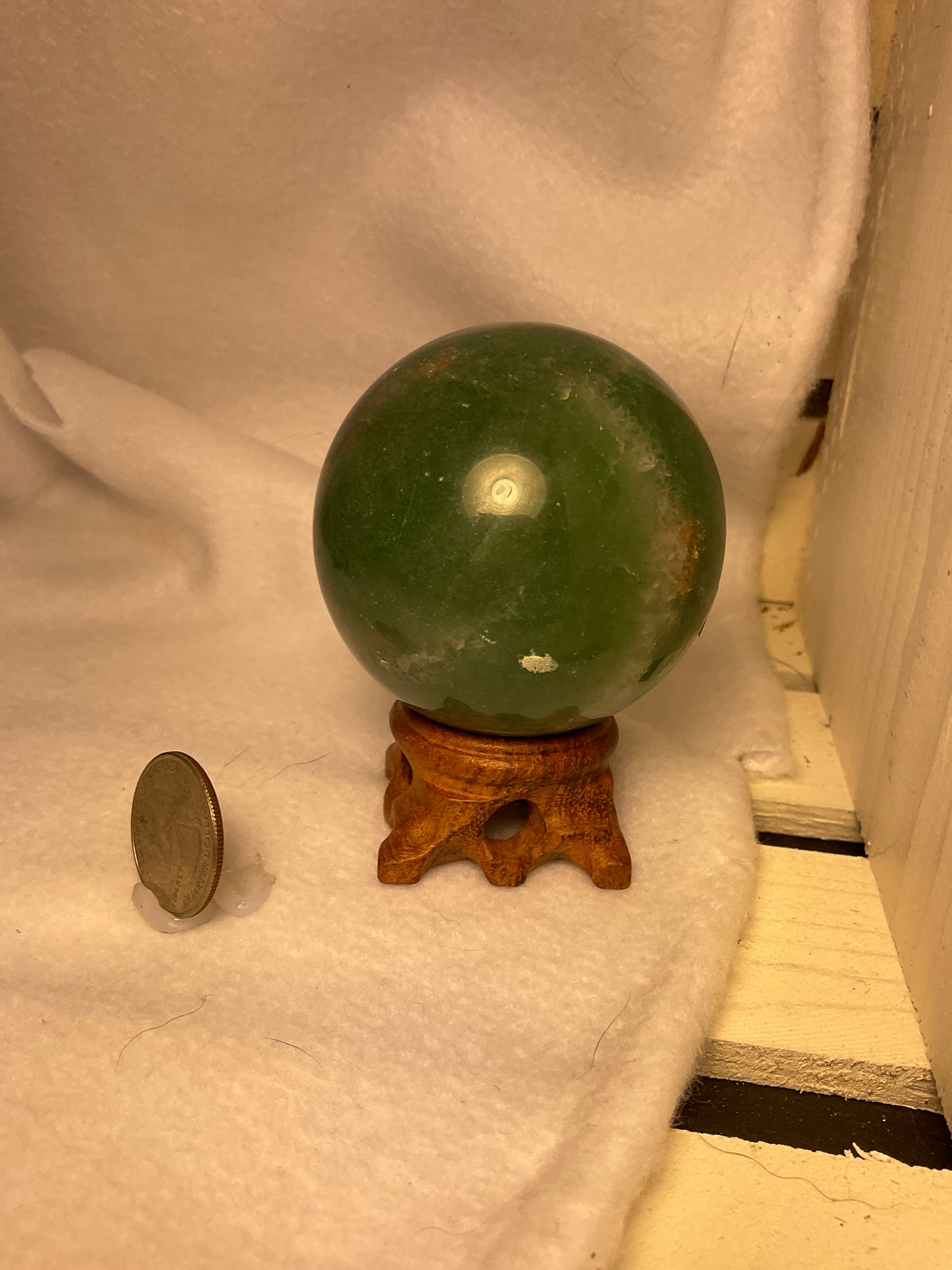 GREEN AVENTURINE SPHERE-prosperity, luck, emotional healing