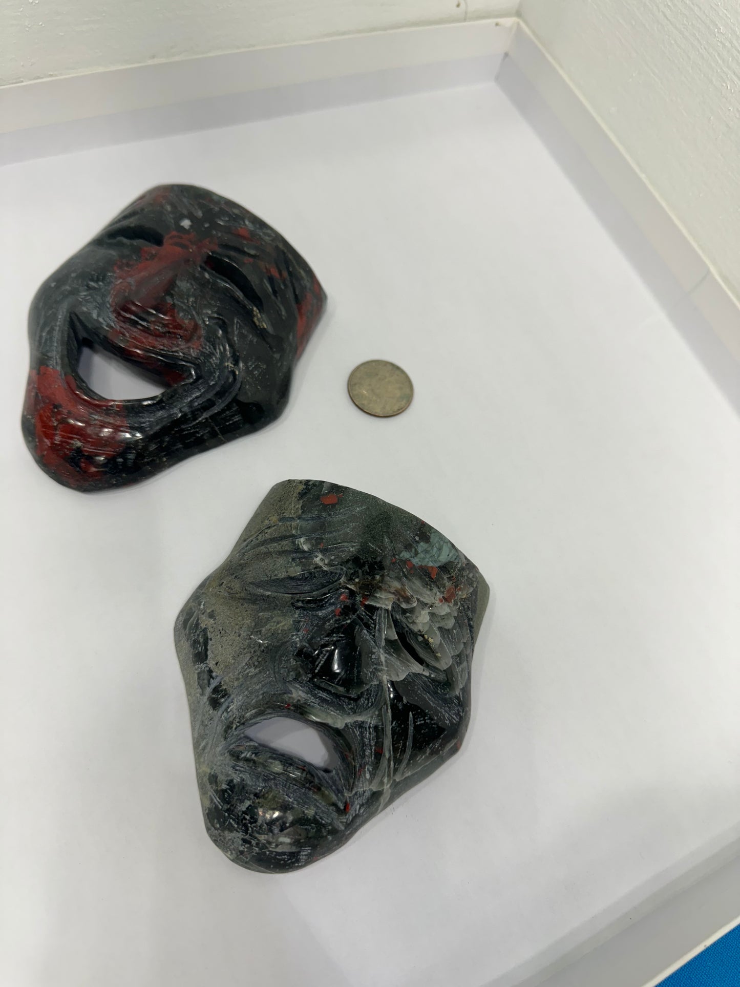 AFRICAN BLOODSTONE MASK- courage, vitality, protection