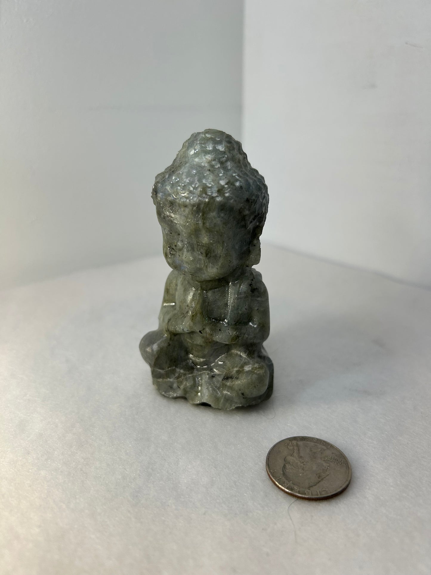 LABRADORITE BUDDHA CARVING-intuition, protection, spiritual awakening