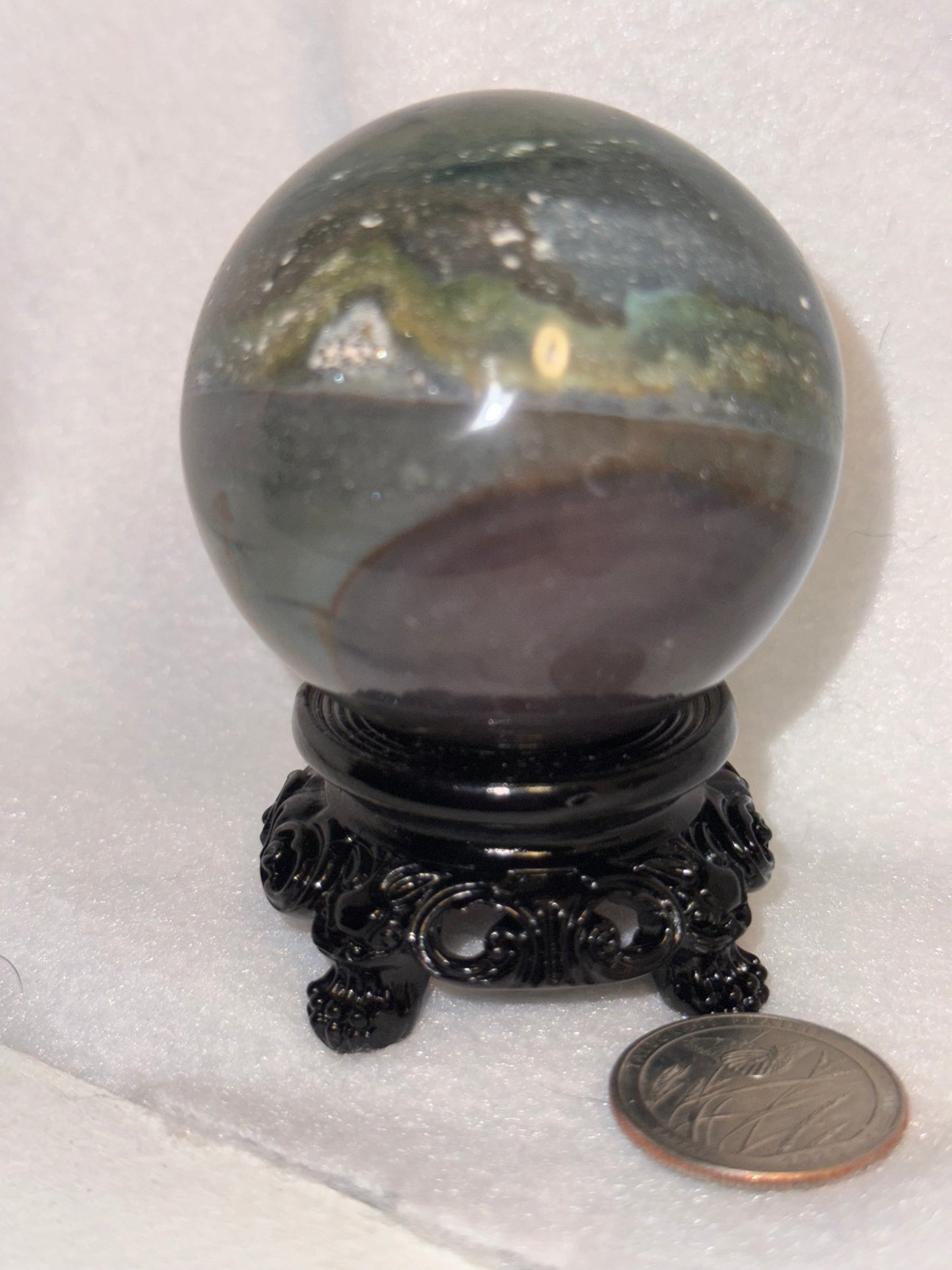 OCEAN JASPER SPHERE -inner peace, emotional healing, and spiritual renewal