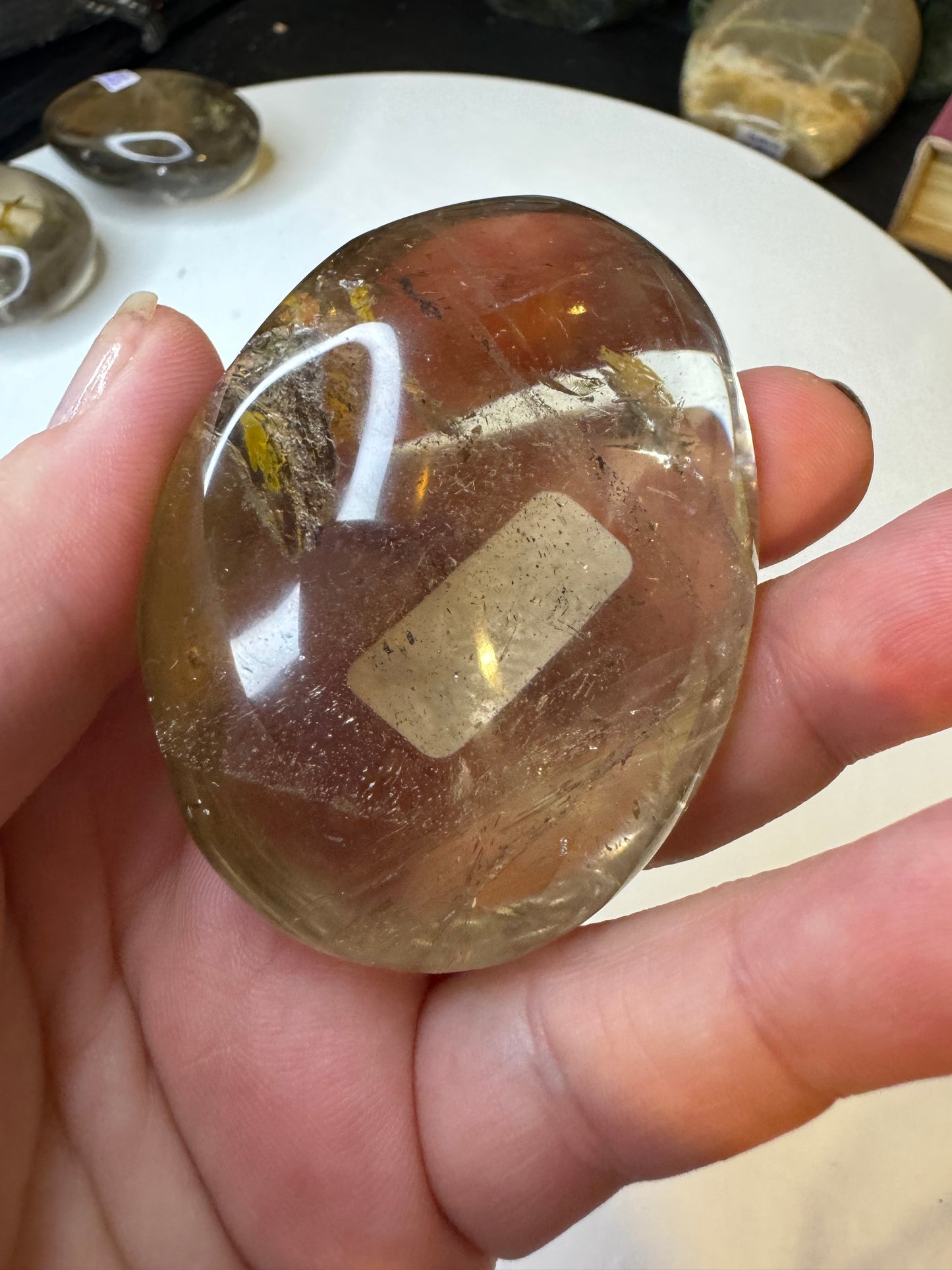 SMOKEY QUARTZ PALM STONE-grounding, protection, and spiritual cleansing