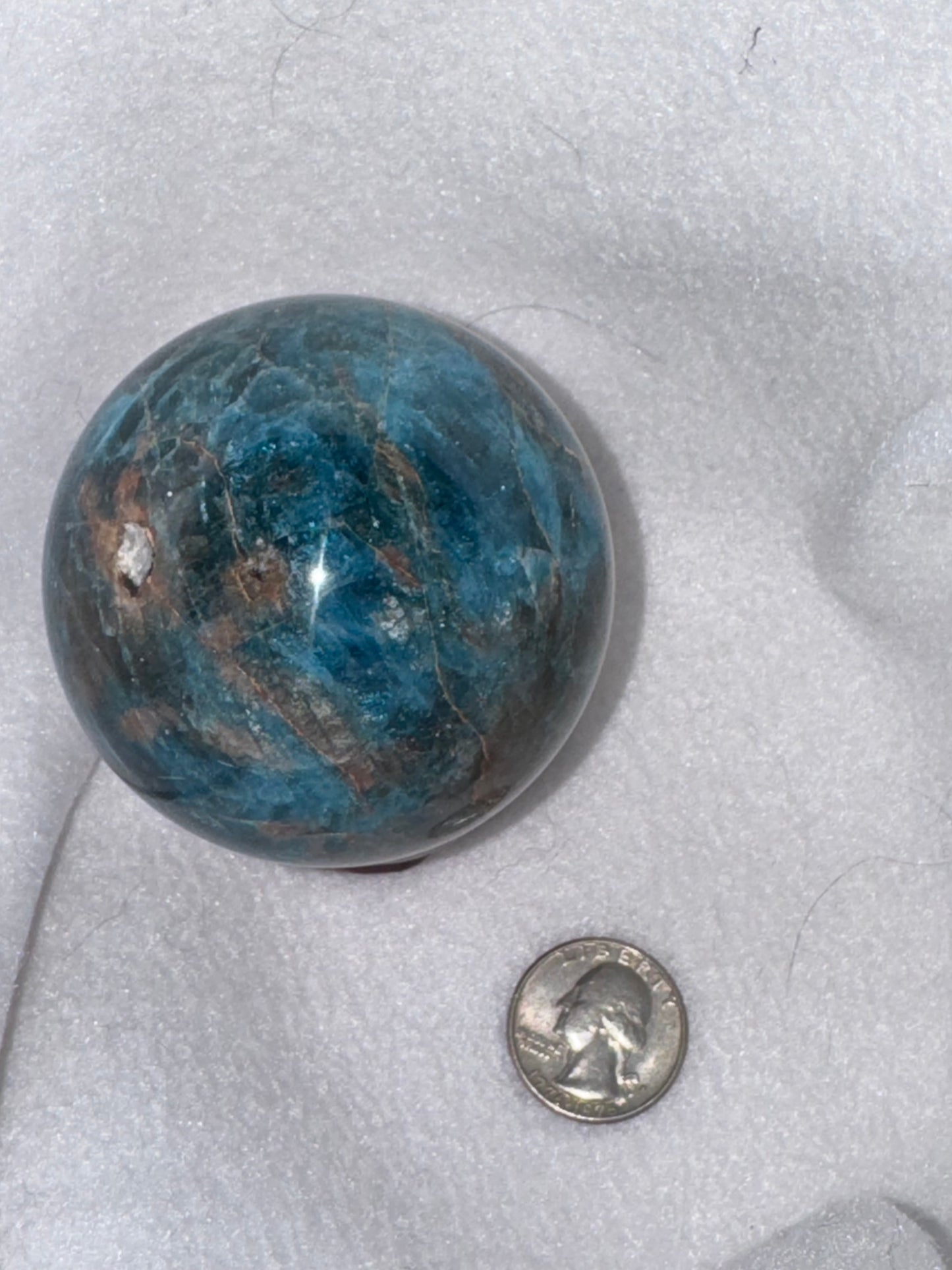 BLUE APATITE SPHERE -clarity, expression, truth