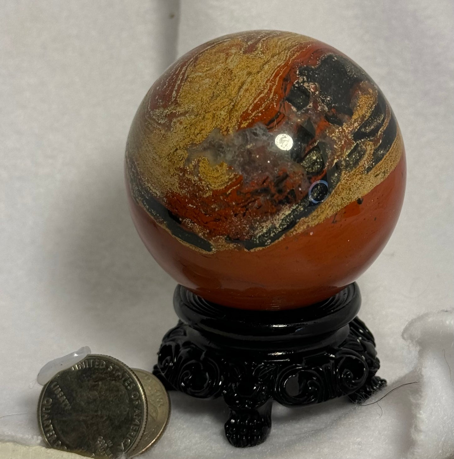 RED JASPER SPHERE -energy, self confidence, compassion