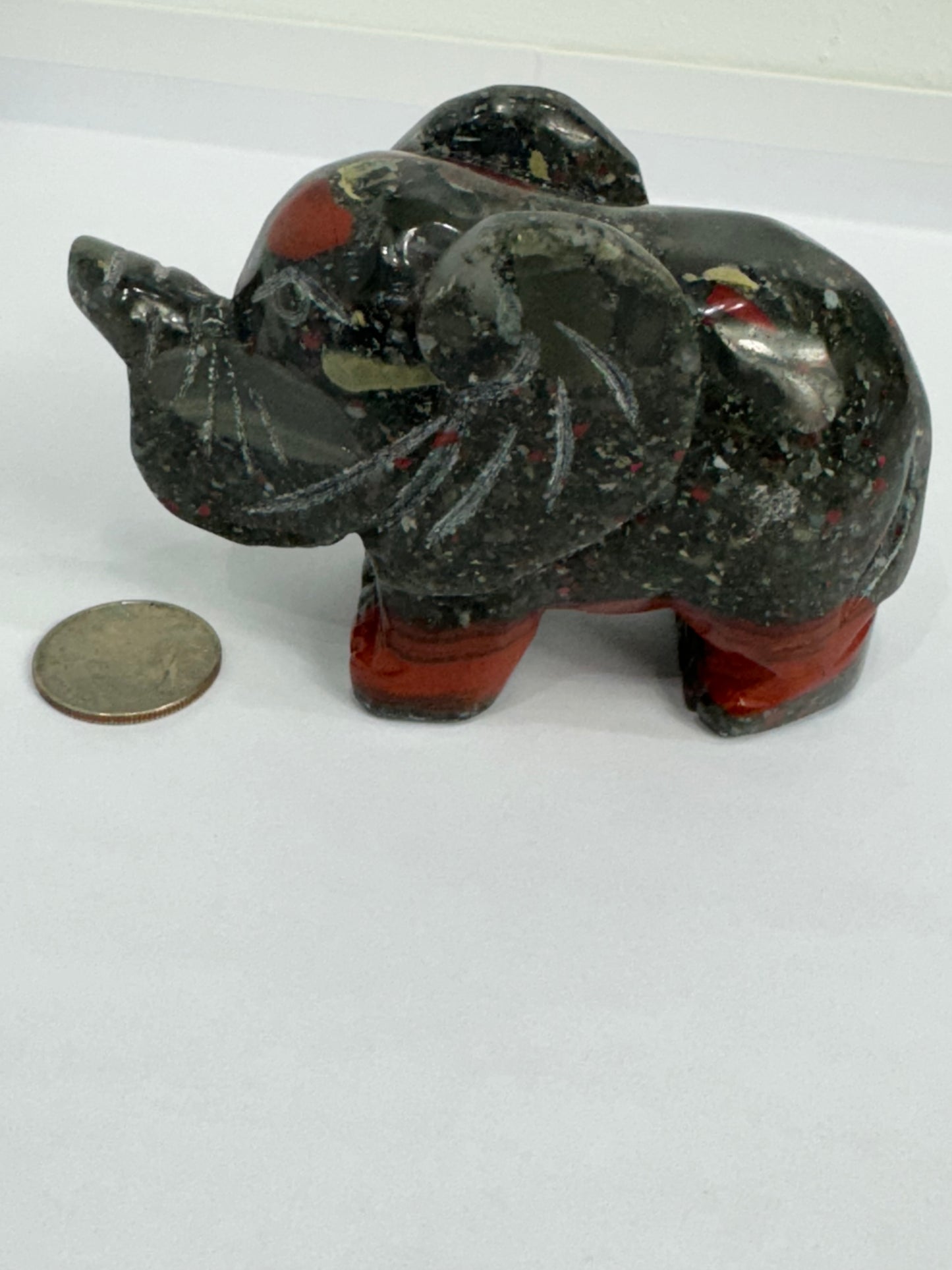 AFRICAN BLOODSTONE ELEPHANT- courage, vitality, protection