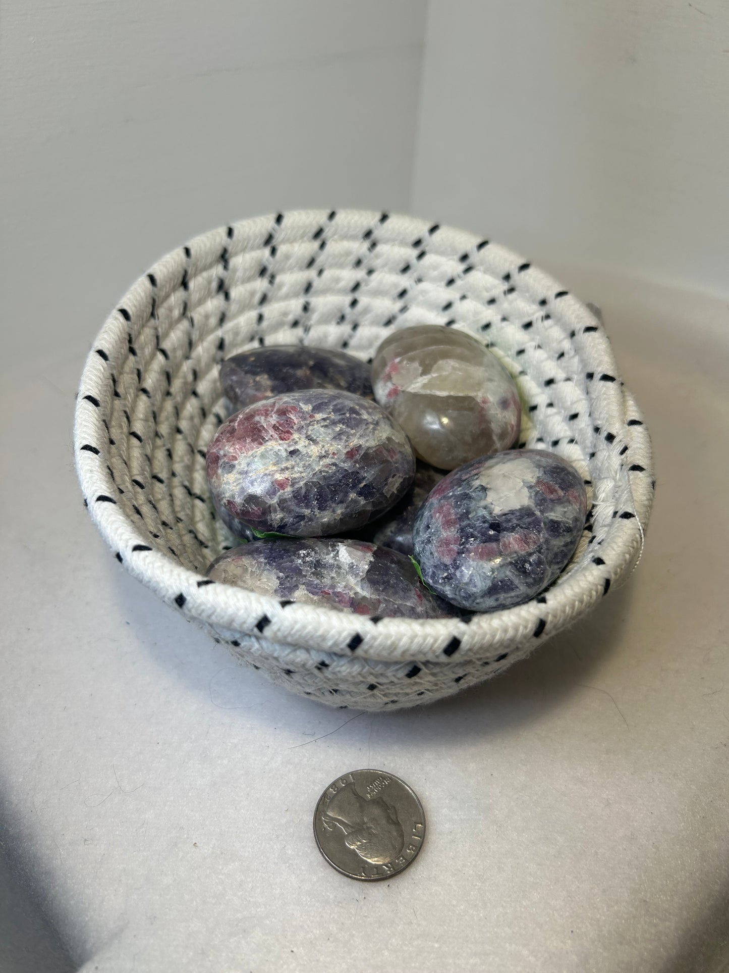 LEPIDOLITE PALM STONE-relaxation, emotional healing, and spiritual growth