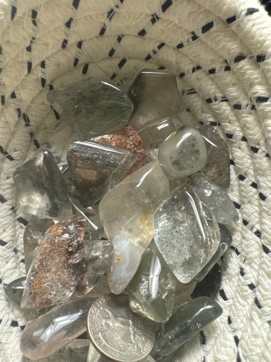 GARDEN QUARTZ TUMBLES-Growth, Grounding, Spiritual Connection