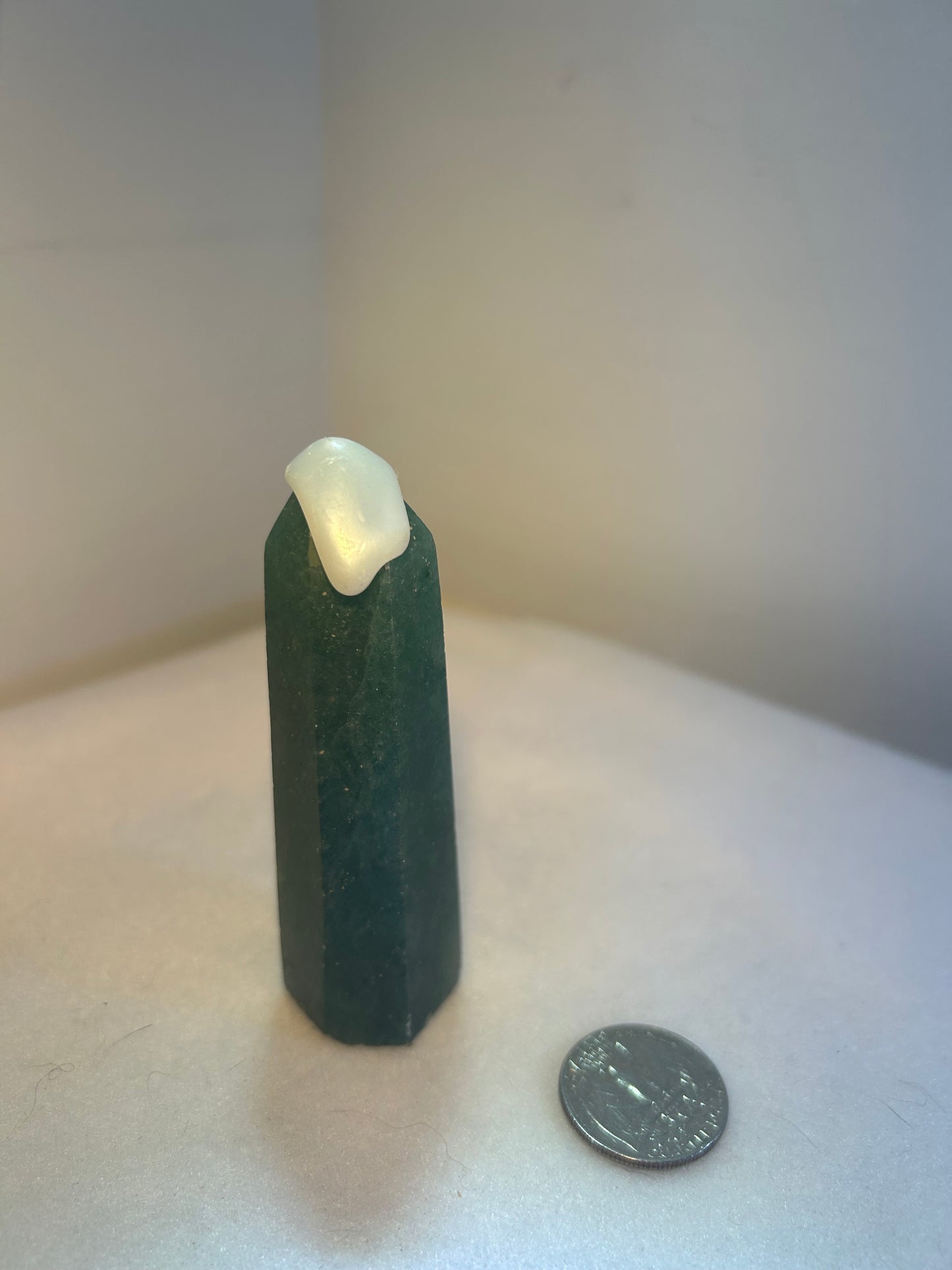 GREEN STRAWBERRY QUARTZ TOWER-positivity and heart-centered healing.