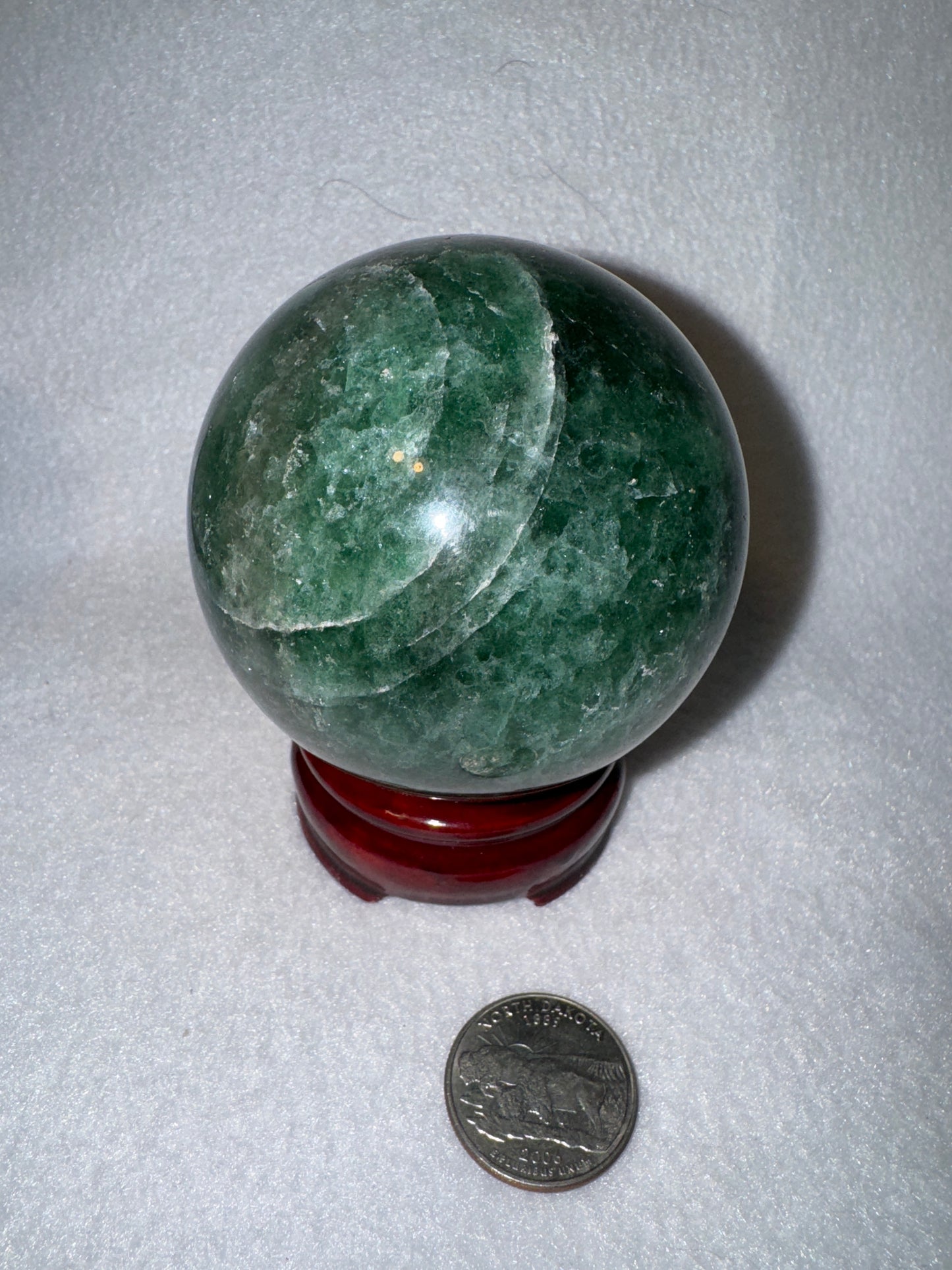 GREEN STRAWBERRY QUARTZ SPHERE-Nurture, Growth, and Abundance