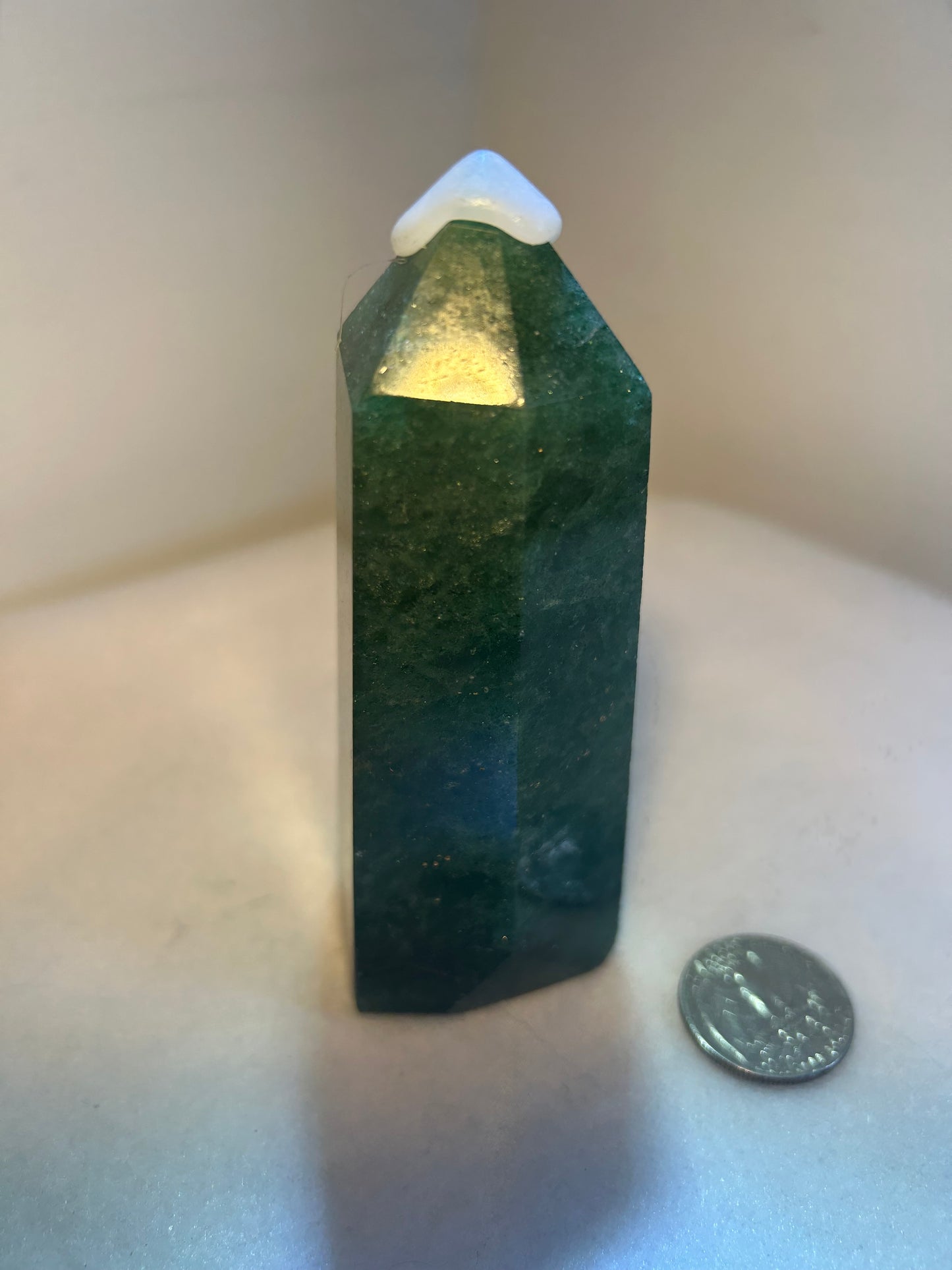 GREEN STRAWBERRY QUARTZ TOWER-positivity and heart-centered healing.