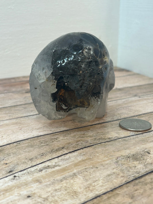 GARDEN QUARTZ SKULL-Manifestation, Transformation, Connection to Nature