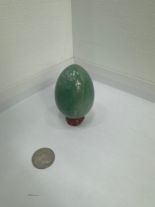 GREEN AVENTURINE EGG-prosperity, luck, emotional healing