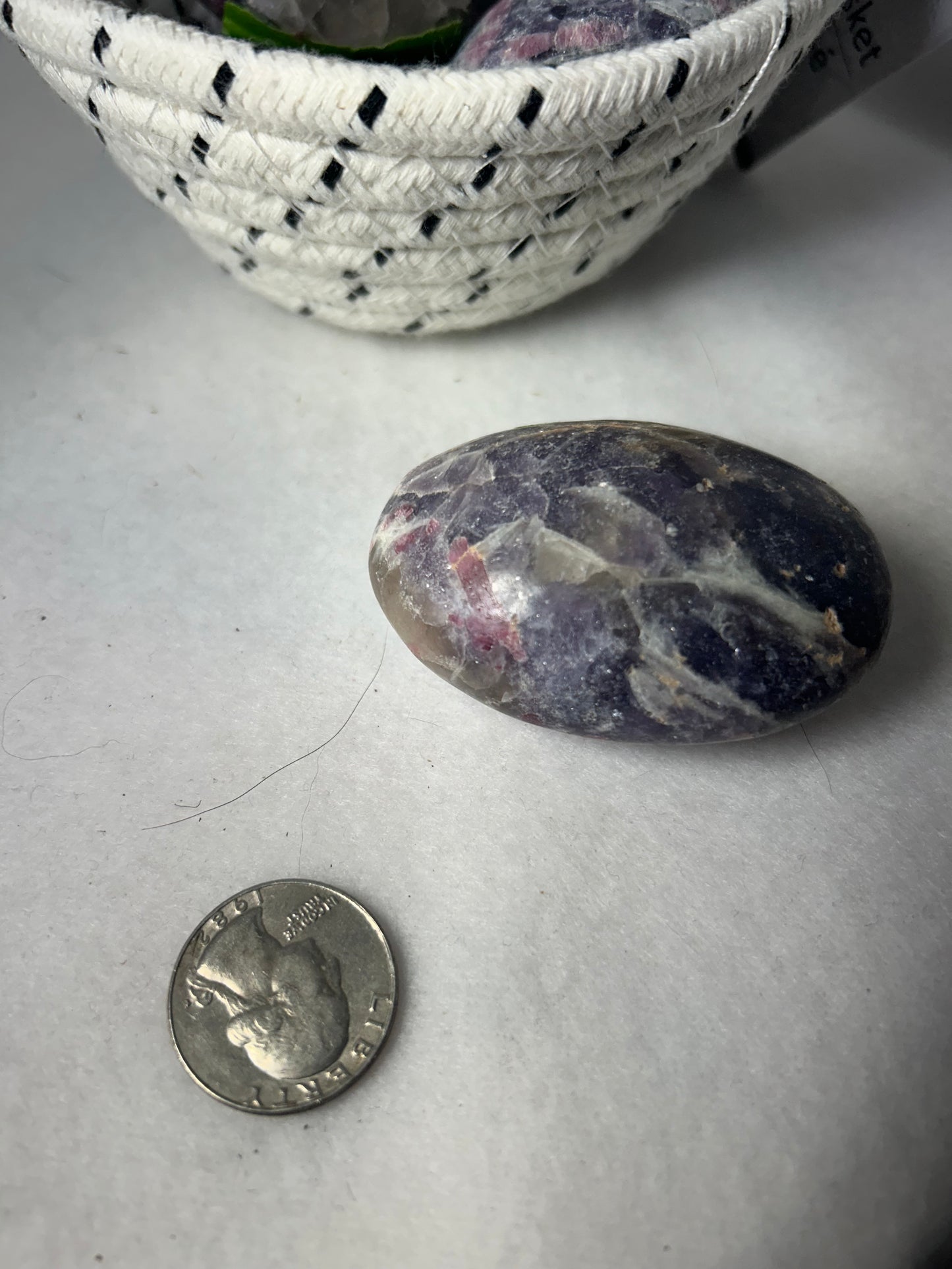 LEPIDOLITE PALM STONE-relaxation, emotional healing, and spiritual growth