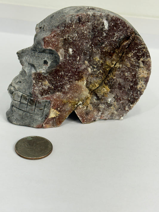 HEMATOID QUARTZ SKULL- grounding focus, transformation