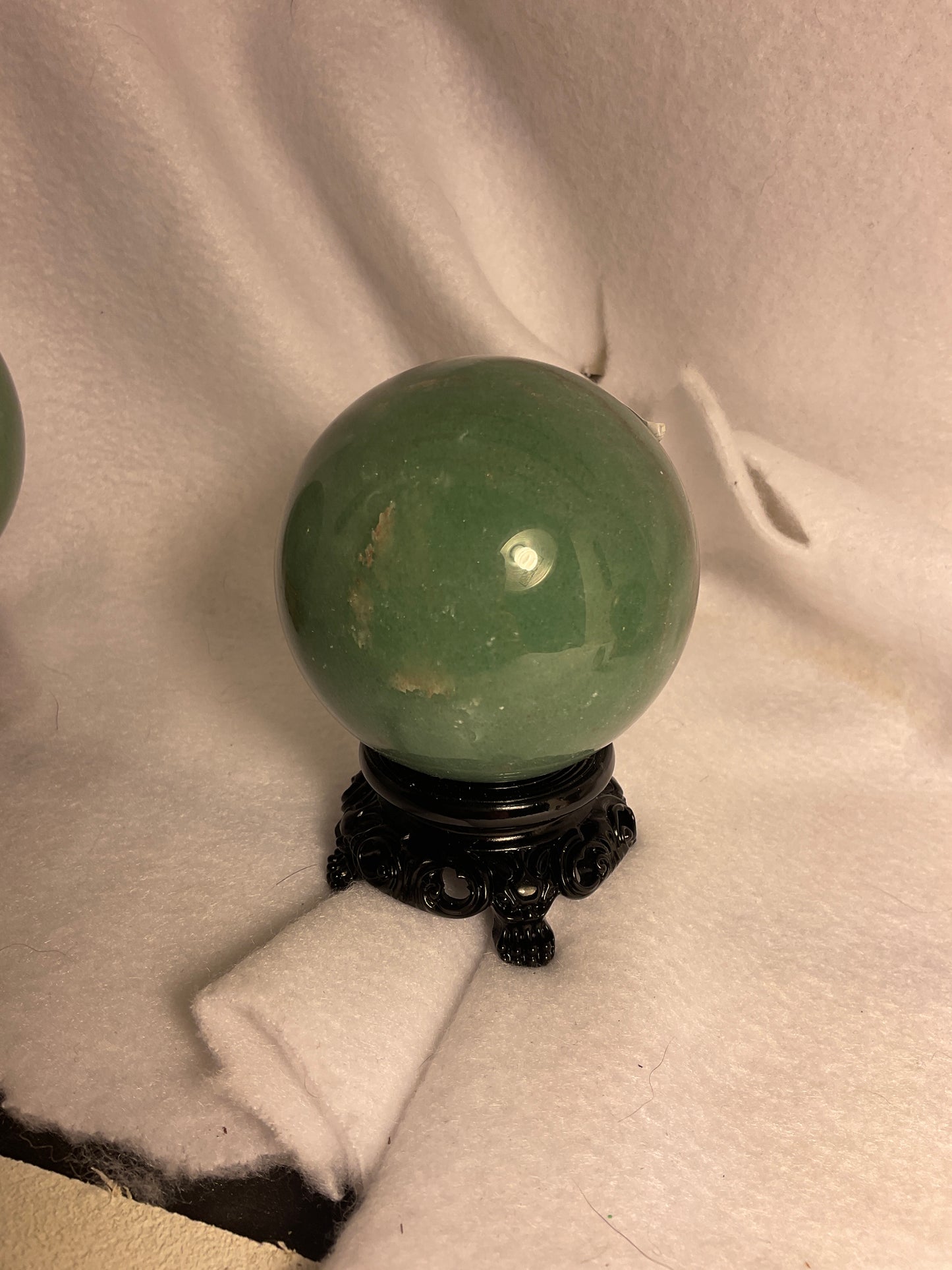 GREEN AVENTURINE SPHERE-prosperity, luck, emotional healing