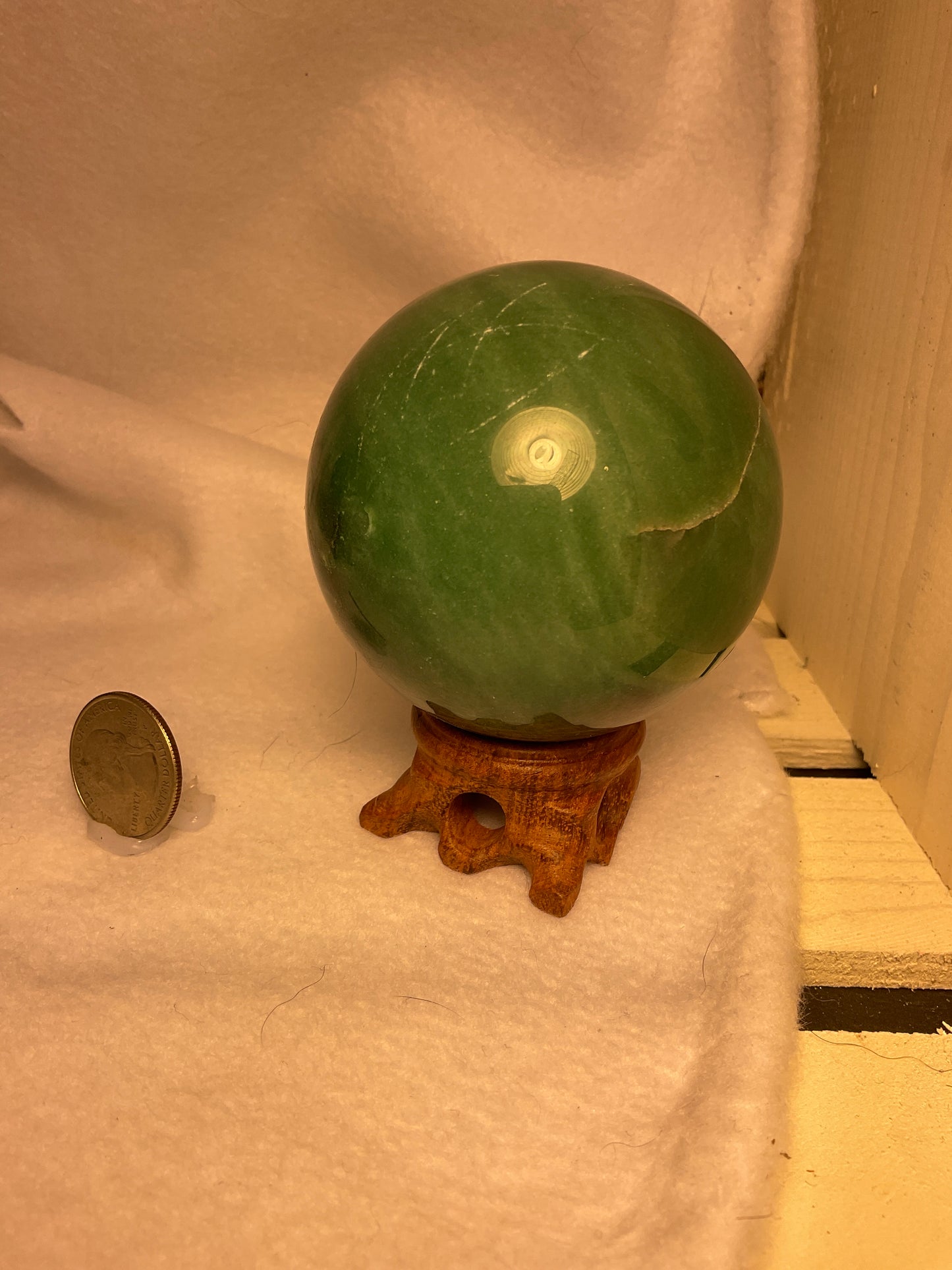 GREEN AVENTURINE SPHERE-prosperity, luck, emotional healing