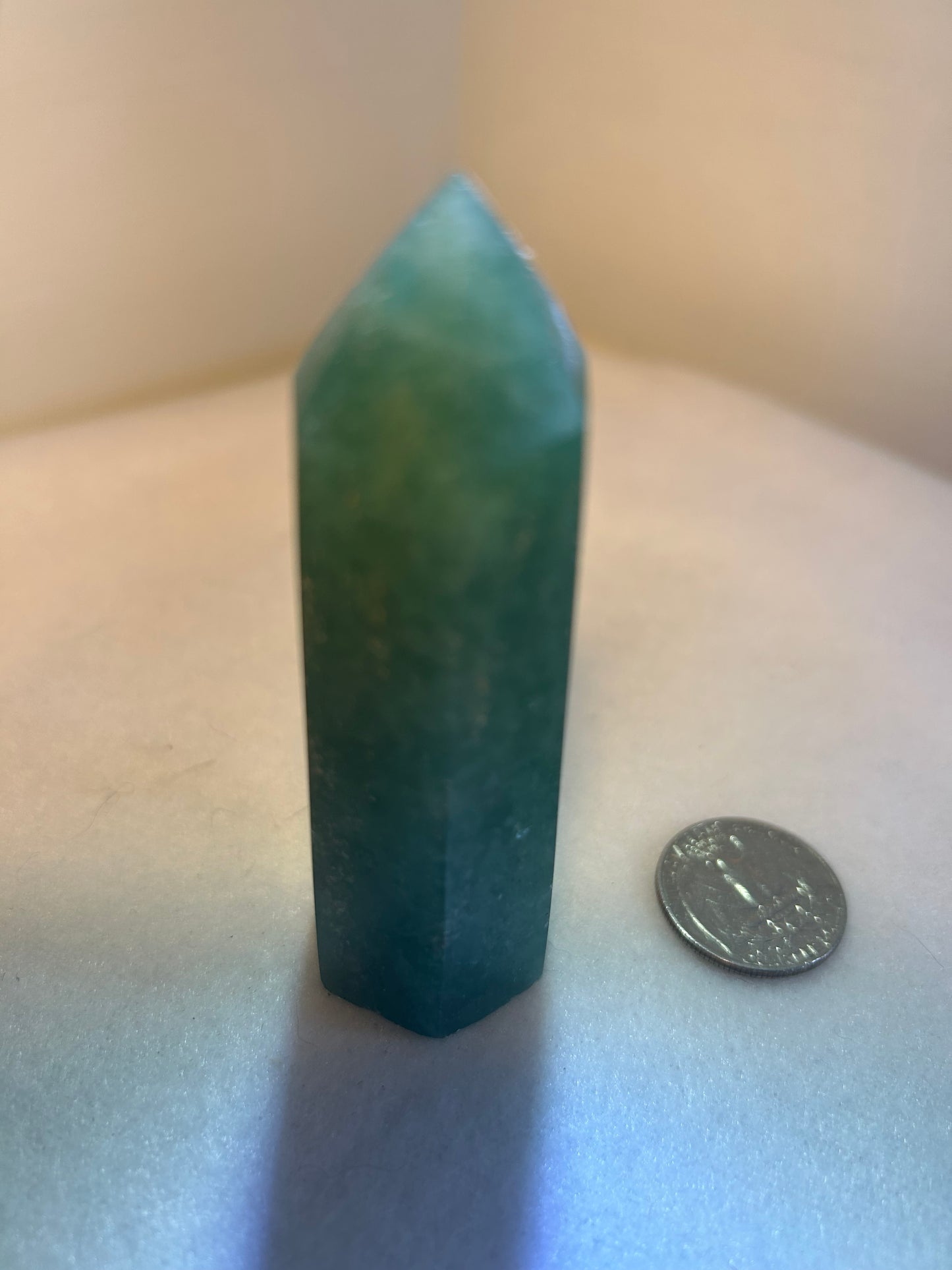 GREEN STRAWBERRY QUARTZ TOWER-positivity and heart-centered healing.