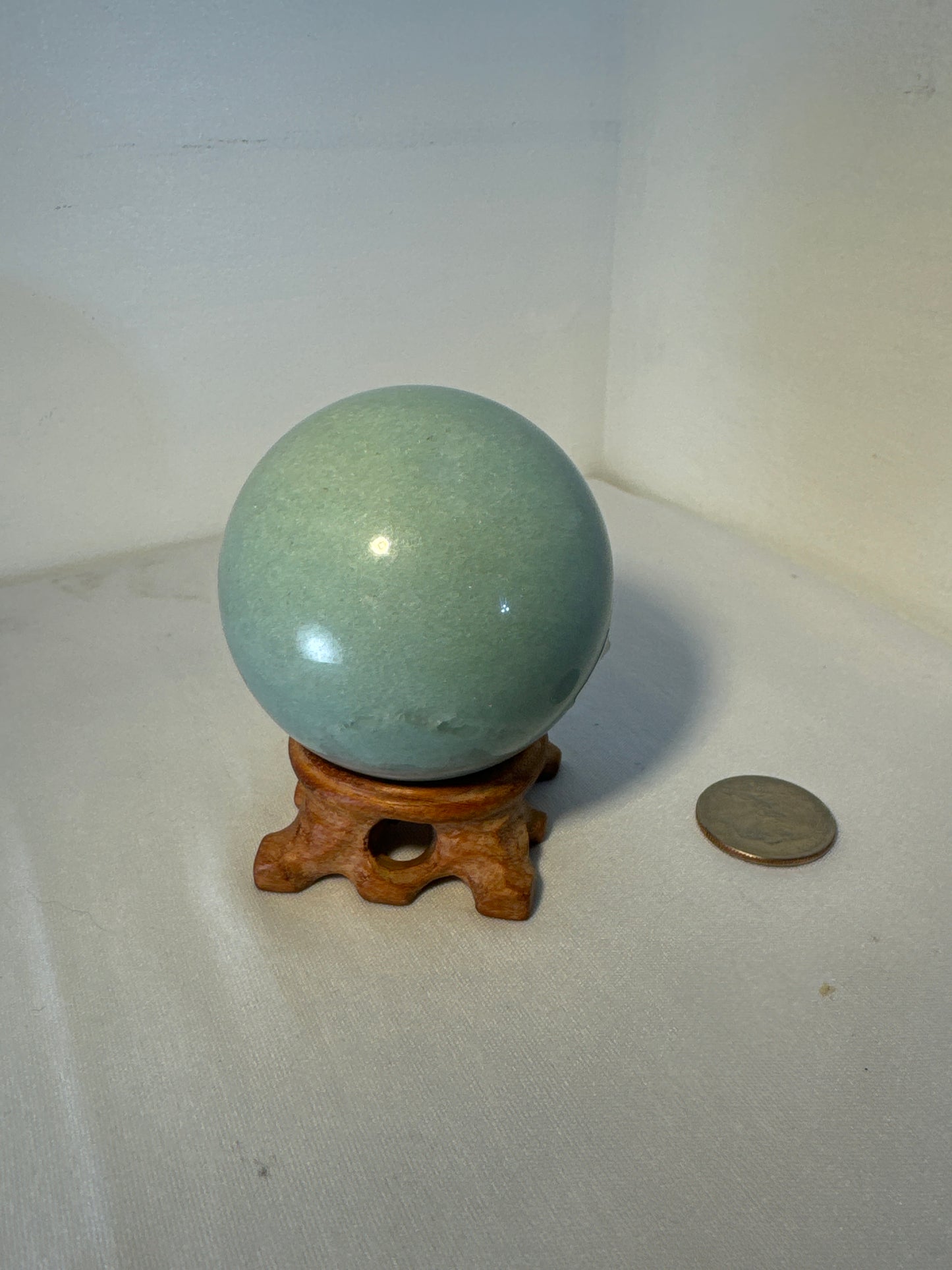 GREEN AVENTURINE SPHERE-prosperity, luck, emotional healing