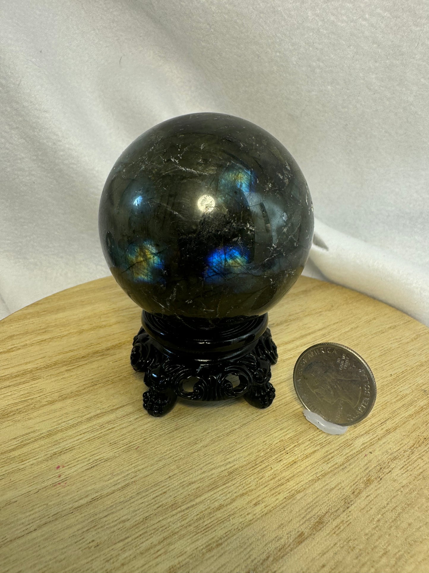 LABRADORITE SPHERE-intuition, protection, and spiritual awakening