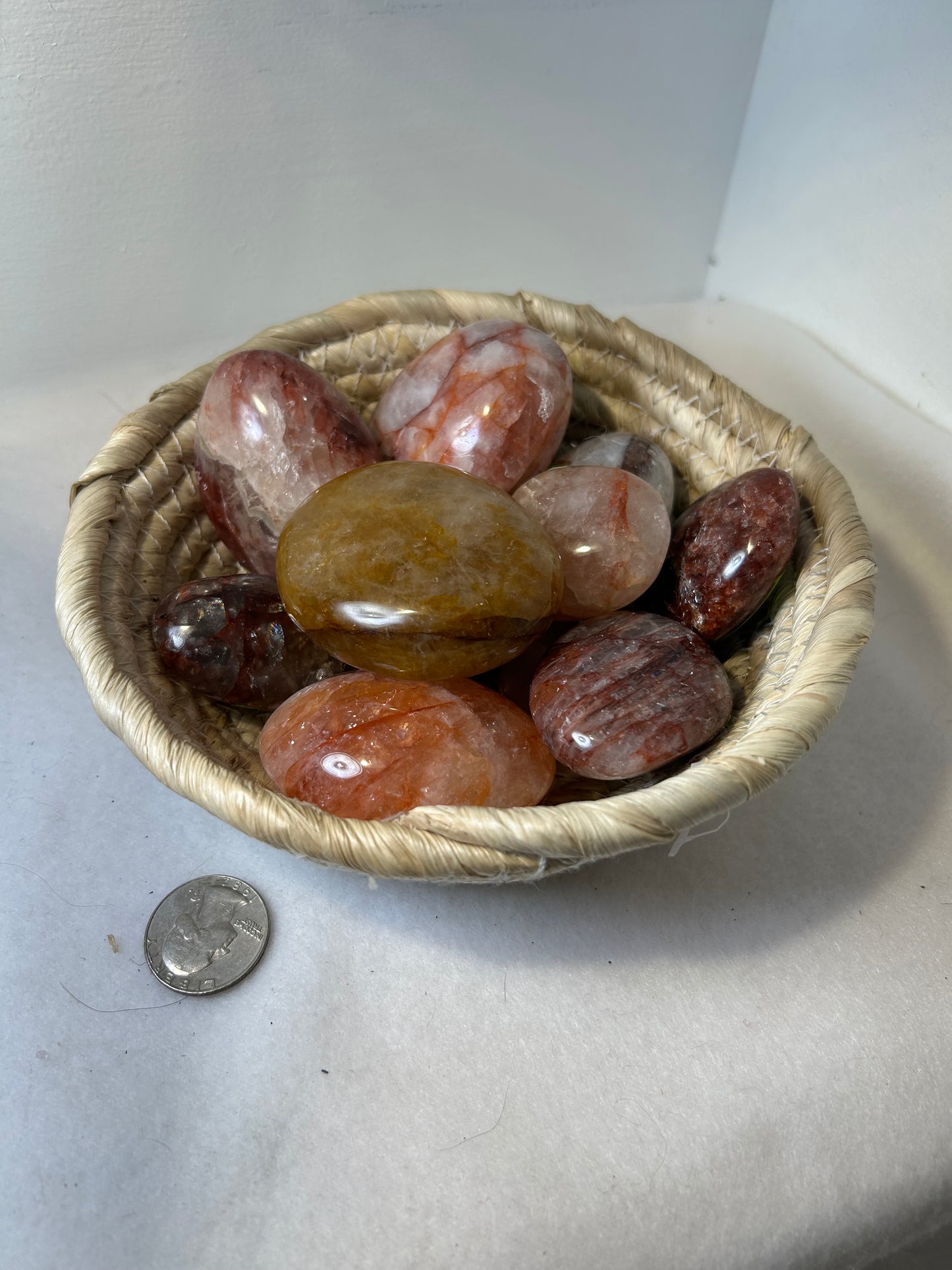 FIRE QUARTZ PALM STONE-passion, vitality, spiritual awakening