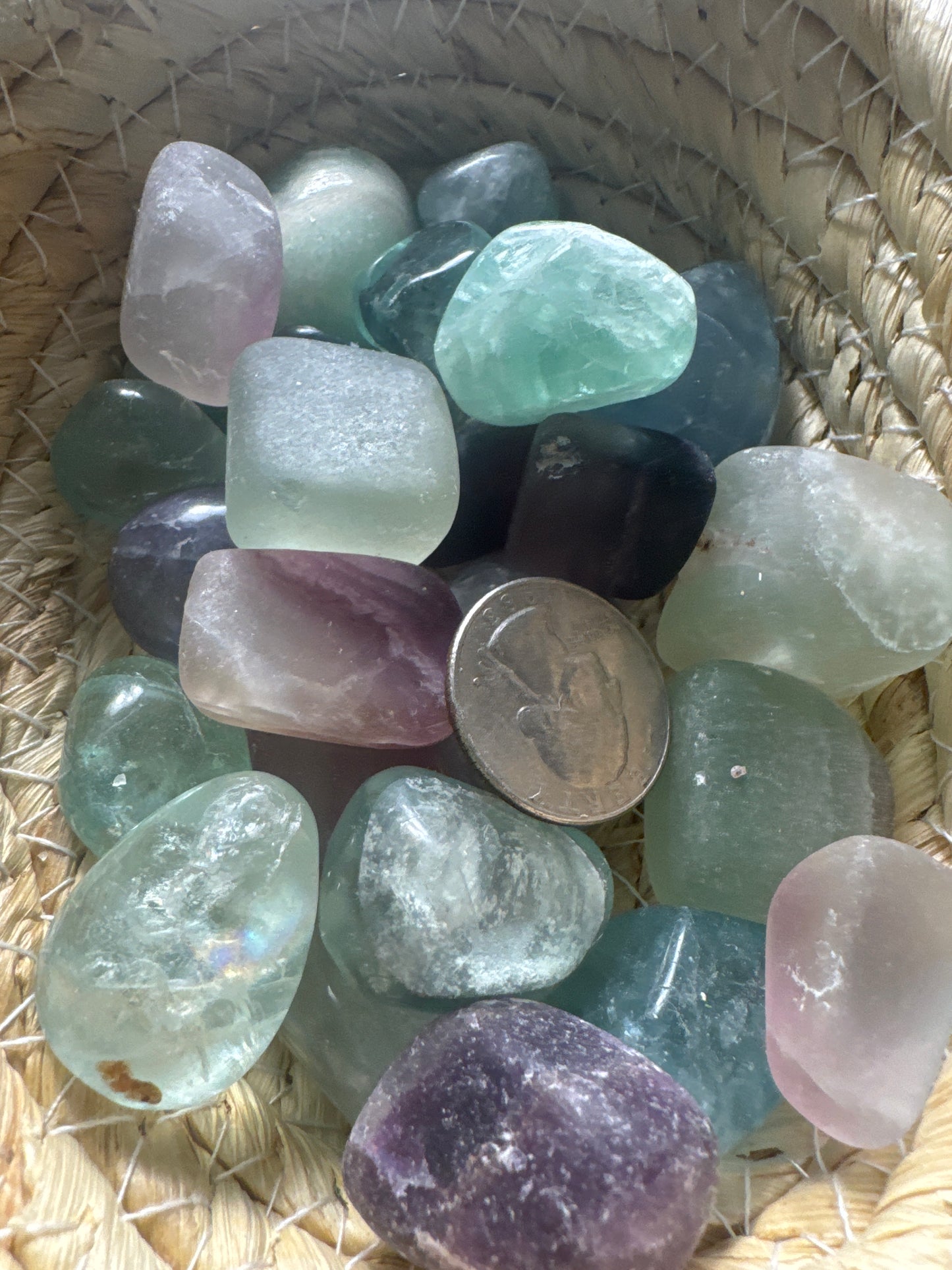 FLUORITE TUMBLES/CHIPS- clarity, protection, spiritual growth