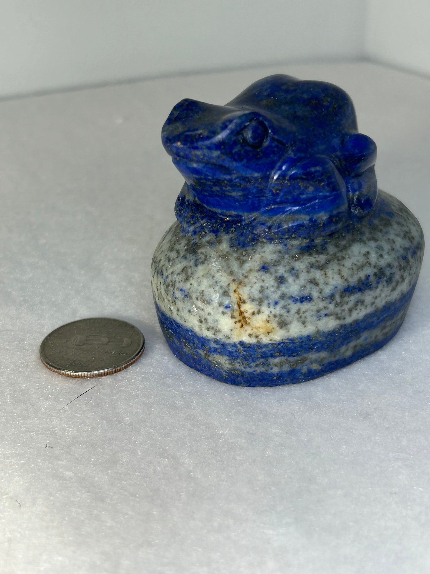 LAPIS LAZULI FROG carving- confidence, honesty, integrity