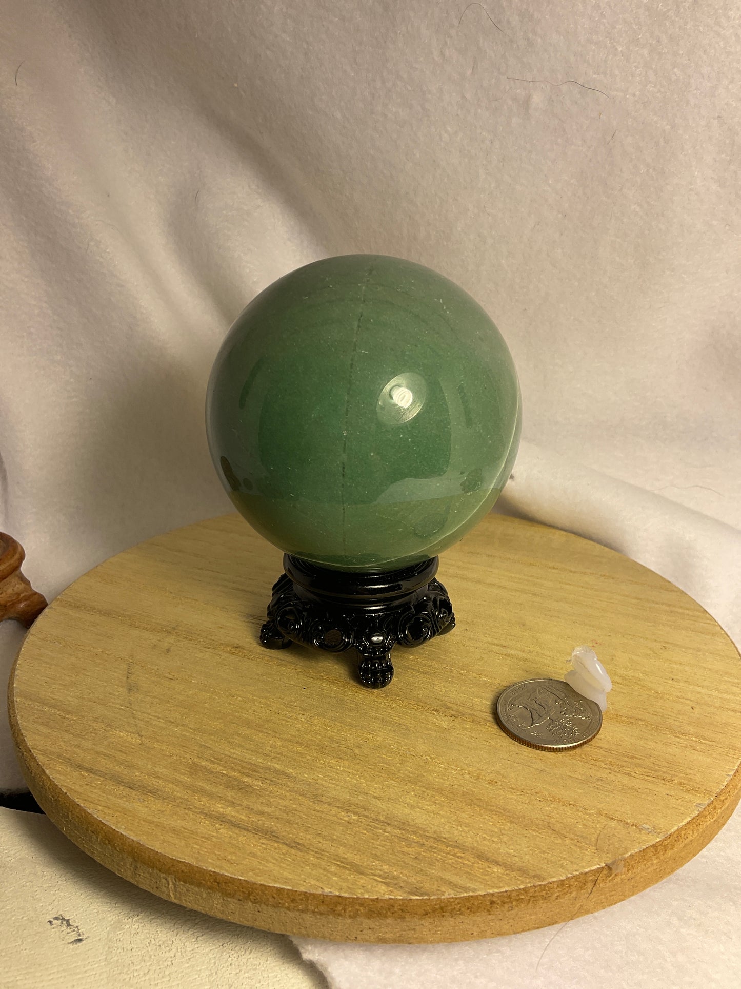 GREEN AVENTURINE SPHERE-prosperity, luck, emotional healing