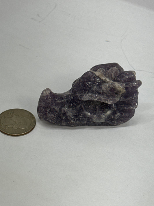 AMETHYST DRAGON SKULL-peace, spiritual growth, intuition