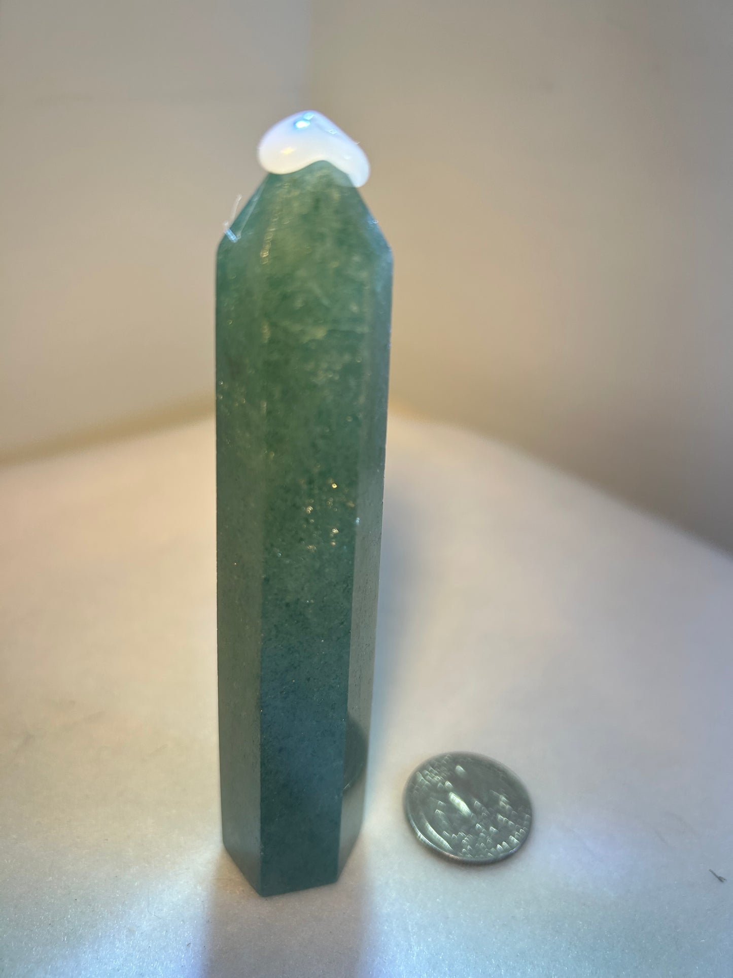 GREEN STRAWBERRY QUARTZ TOWER-positivity and heart-centered healing.