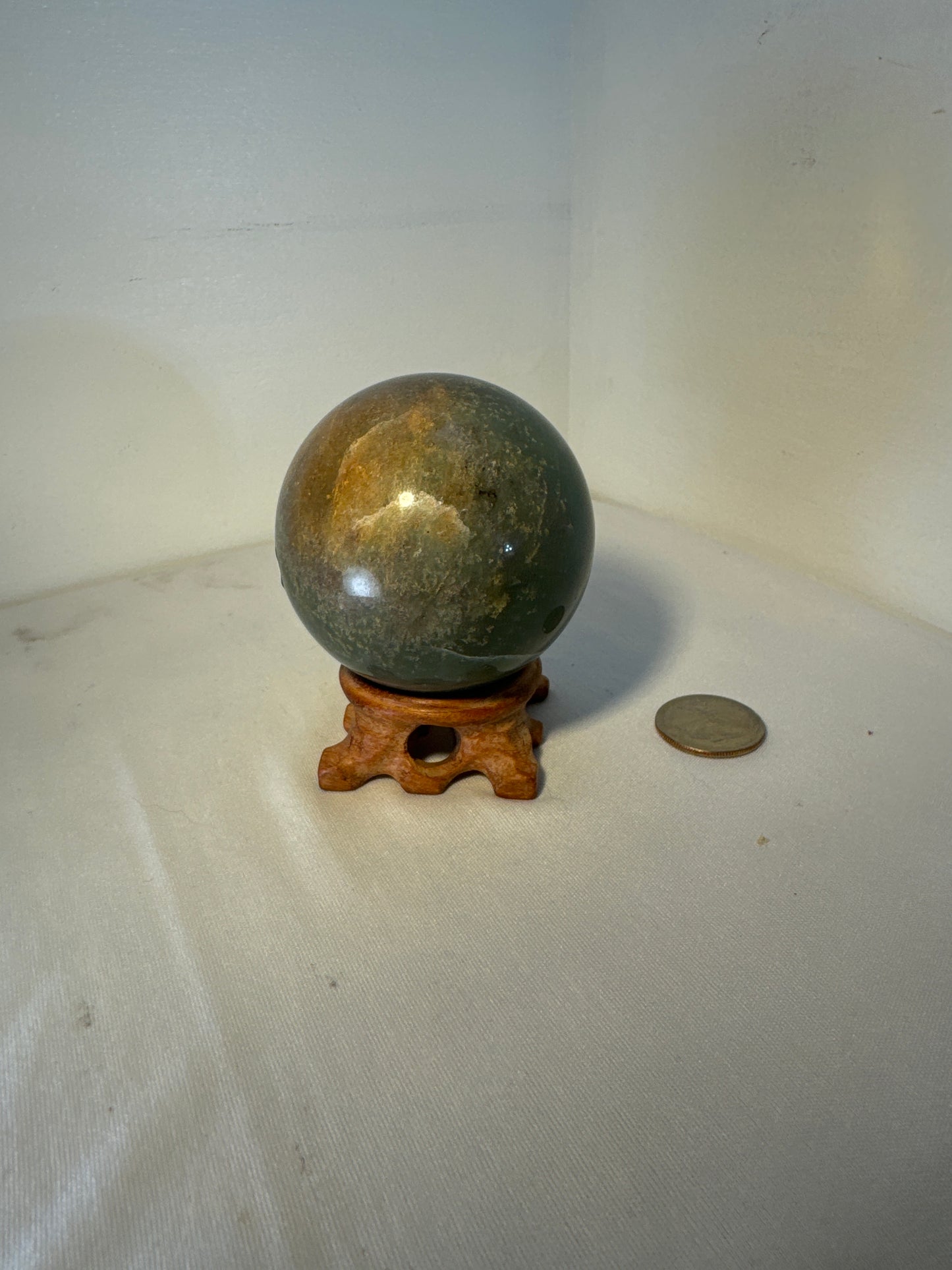 GREEN AVENTURINE SPHERE-prosperity, luck, emotional healing