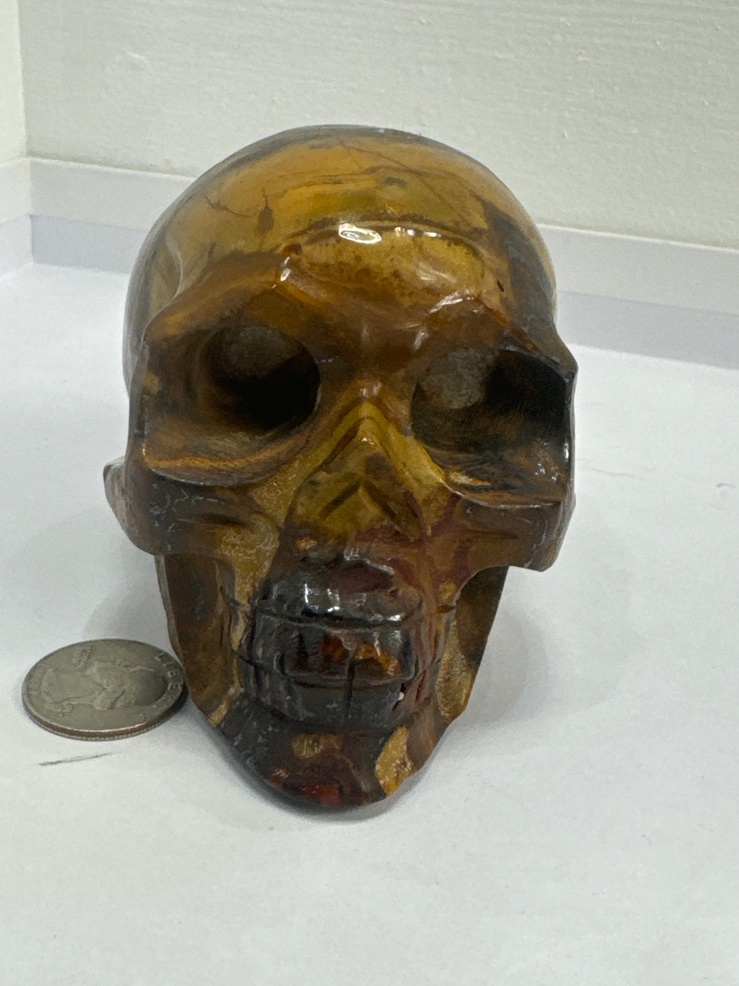 TIGERS EYE SKULL- courage, strength, protection