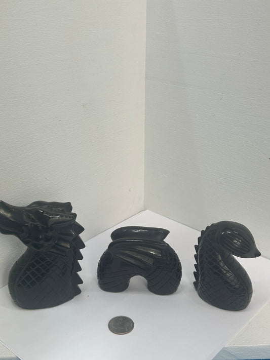 OBSIDIAN 3 PIECE DRAGON-Protection, Power, Transformation