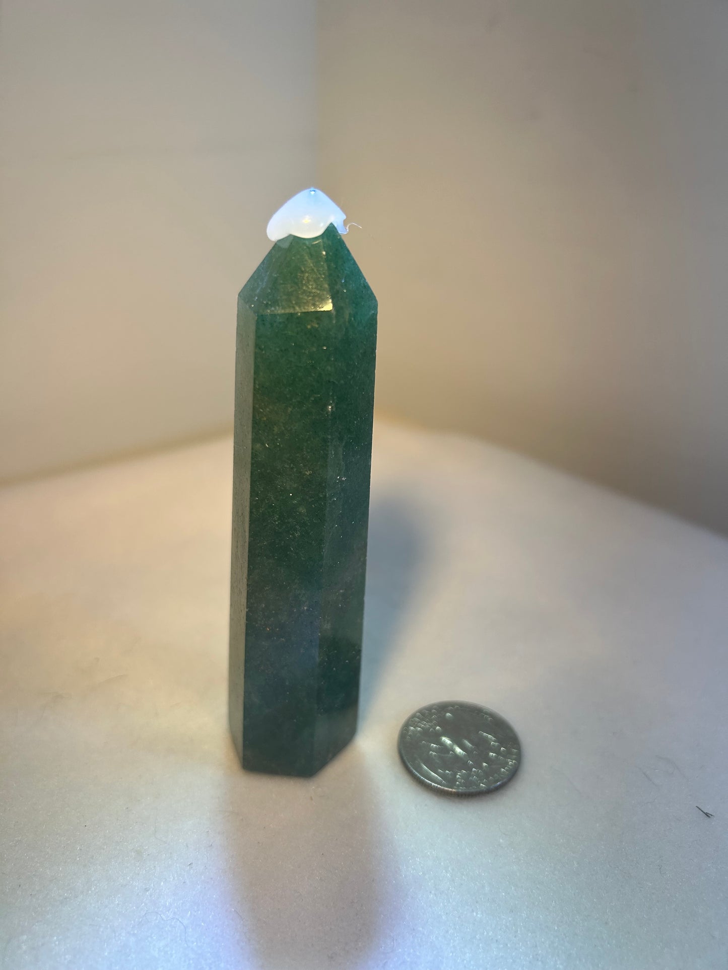 GREEN STRAWBERRY QUARTZ TOWER-positivity and heart-centered healing.