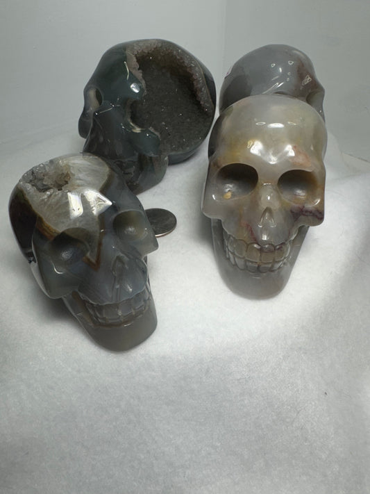 BANDED AGATE SKULL- stability, protection, balance