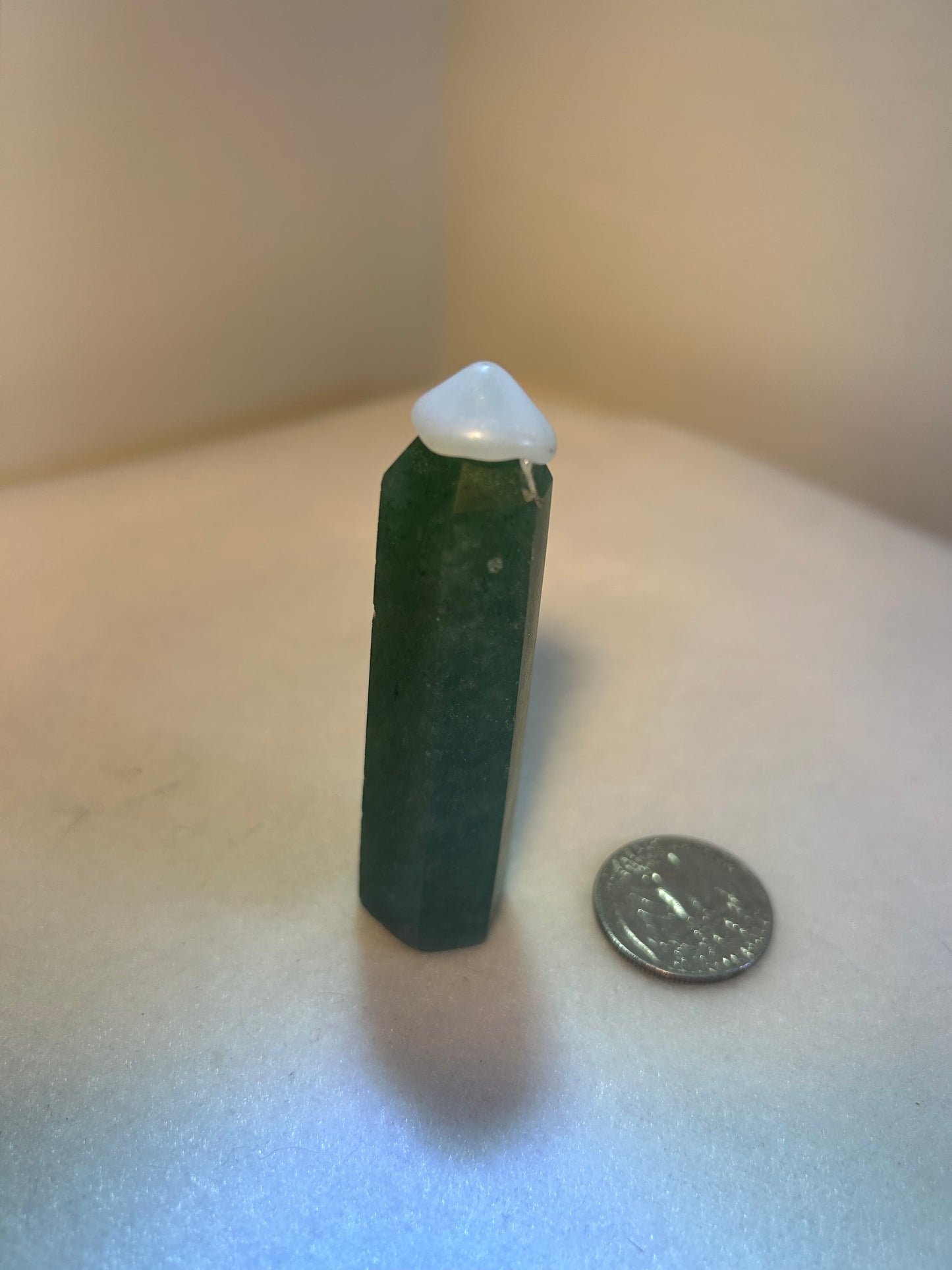 GREEN STRAWBERRY QUARTZ TOWER-positivity and heart-centered healing.