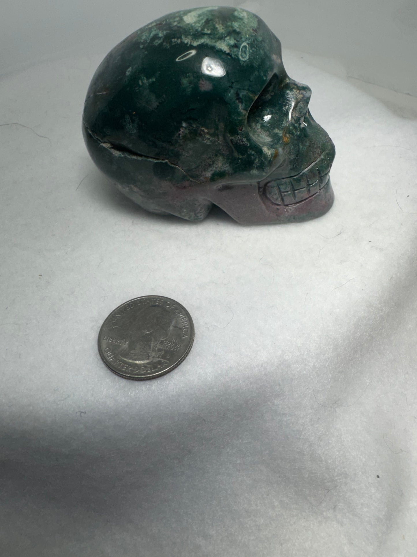 OCEAN JASPER SKULL -inner peace, emotional healing, spiritual renewal