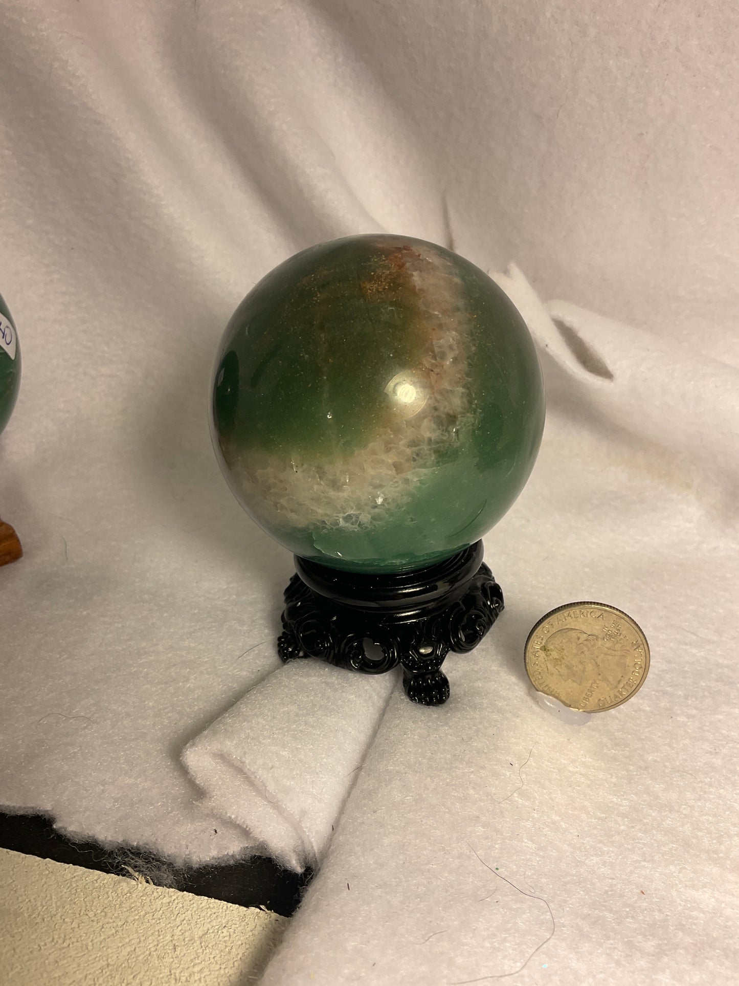 GREEN AVENTURINE SPHERE-prosperity, luck, emotional healing