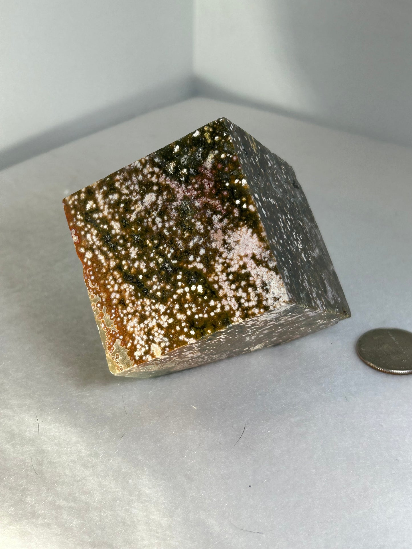 OCEAN JASPER CUBE-inner peace, emotional healing, spiritual renewal