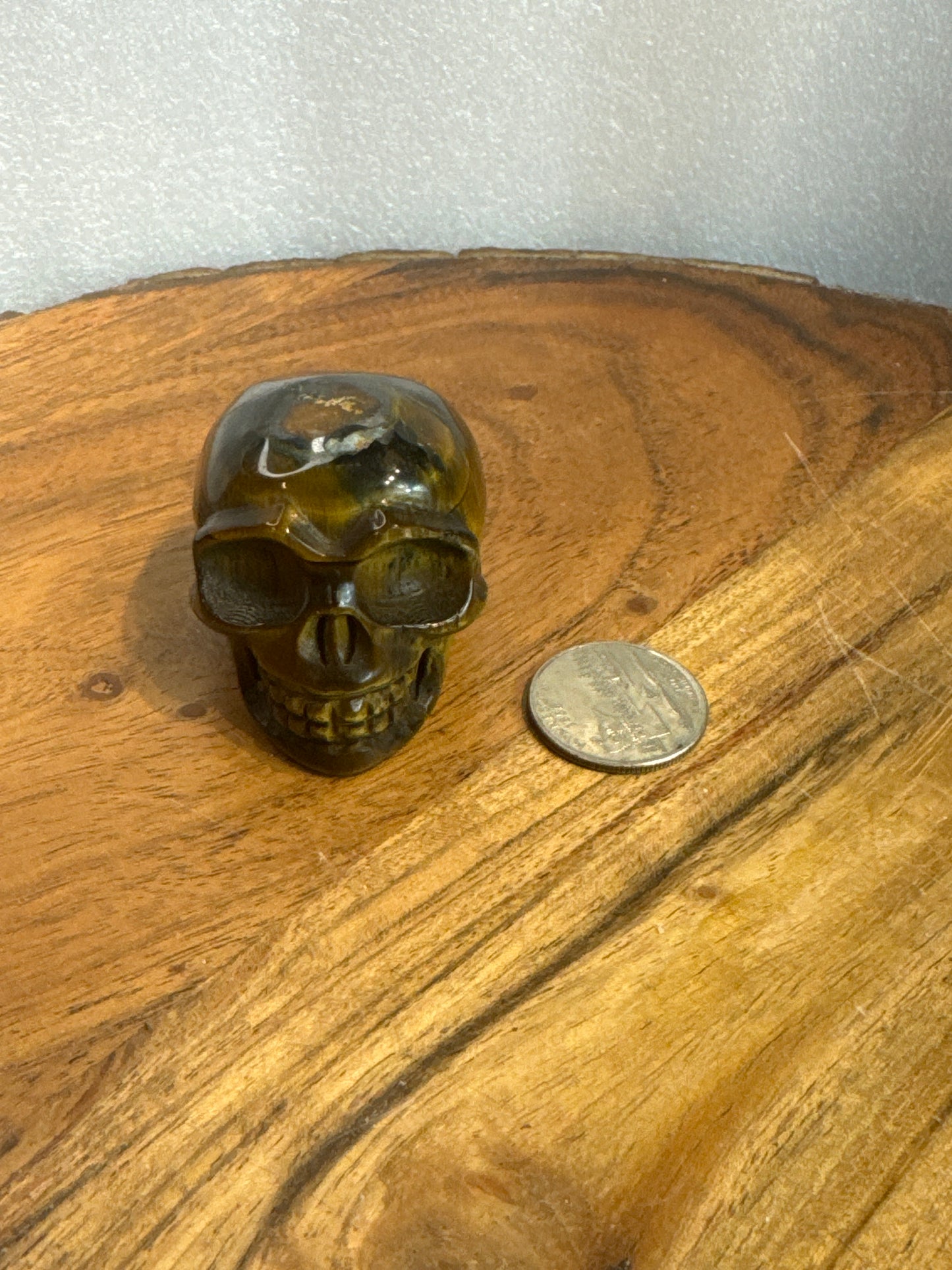 TIGERS EYE SKULL- courage, strength, protection