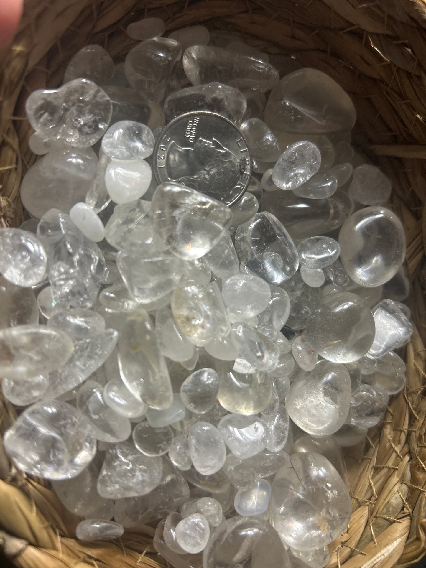 CLEAR QUARTZ TUMBLES/CHUMBLES/CHIPS- Clarity, Amplification, Healing