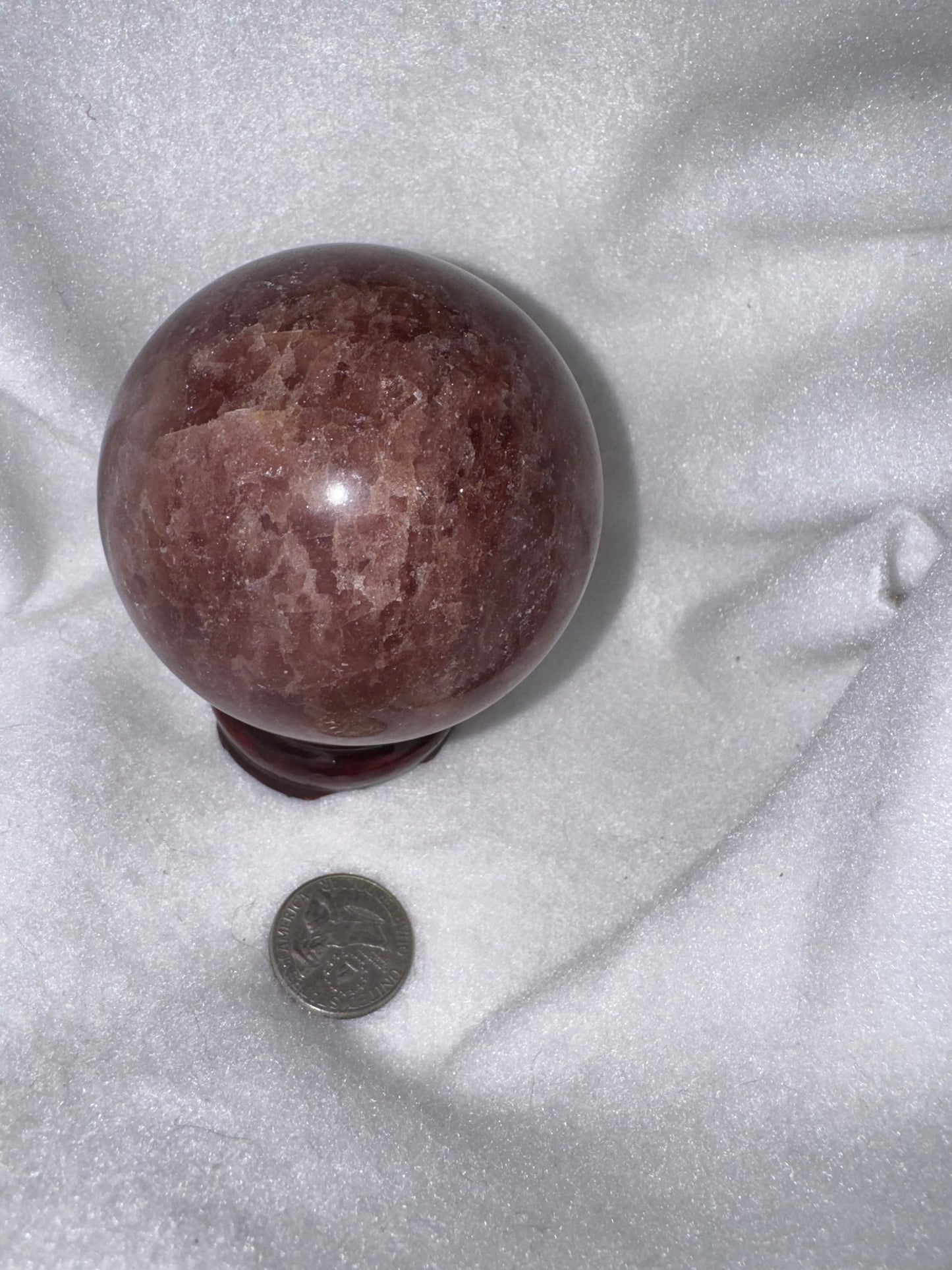 STRAWBERRY QUARTZ SPHERE-passion, compassion, emotional healing