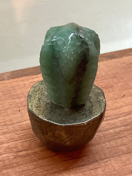 GREEN AVENTURINE/PYRITE CACTUS-Growth, Abundance, Positive Energy