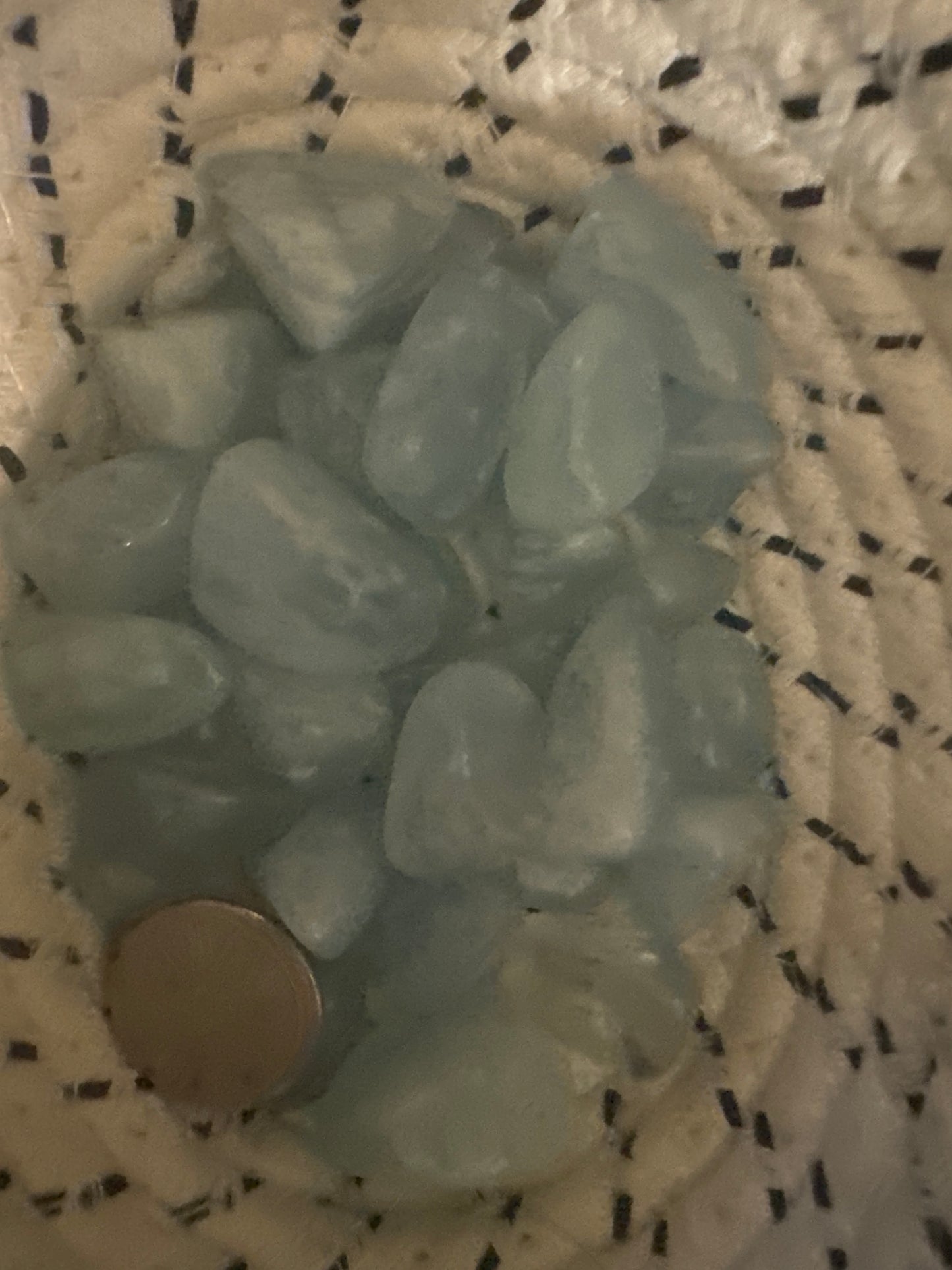 AQUAMARINE TUMBLES/CHUMBLES/CHIPS- Calmness, Courage, emotional healing.