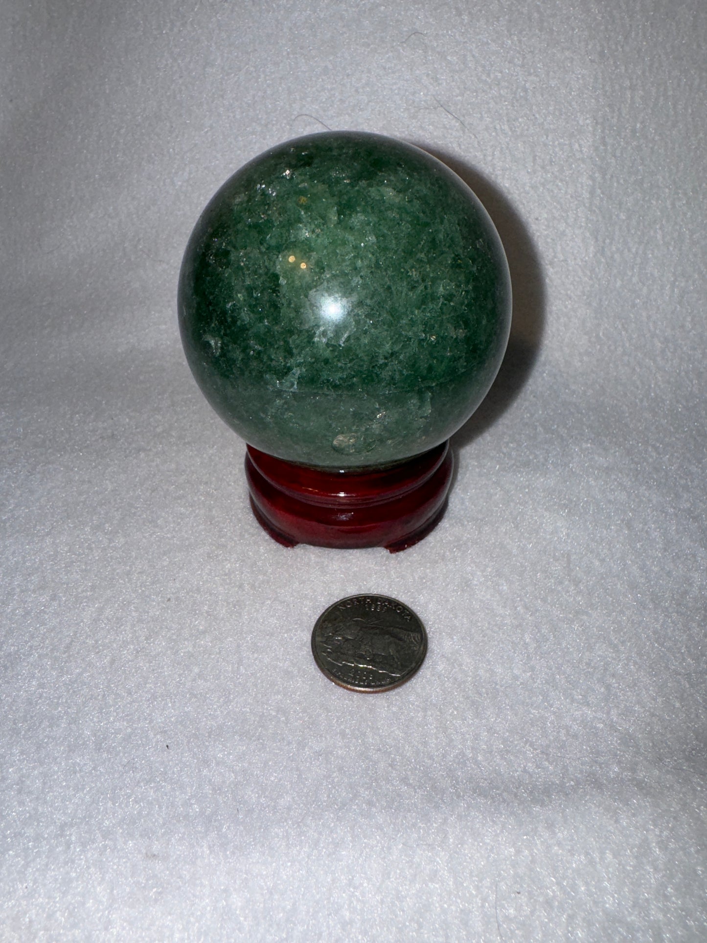 GREEN STRAWBERRY QUARTZ SPHERE-Nurture, Growth, and Abundance