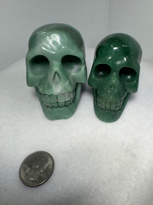 GREEN AVENTURINE SKULL-prosperity, luck, emotional healing