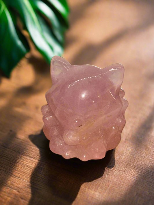 ROSE QUARTZ 9 TAIL FOX -Love, Wisdom, and Transformation