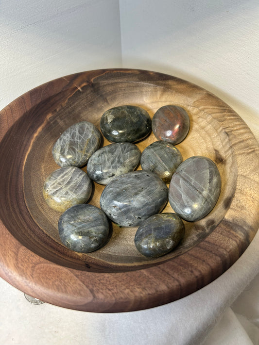 LABRADORITE PALM STONE-intuition, protection, and spiritual awakening